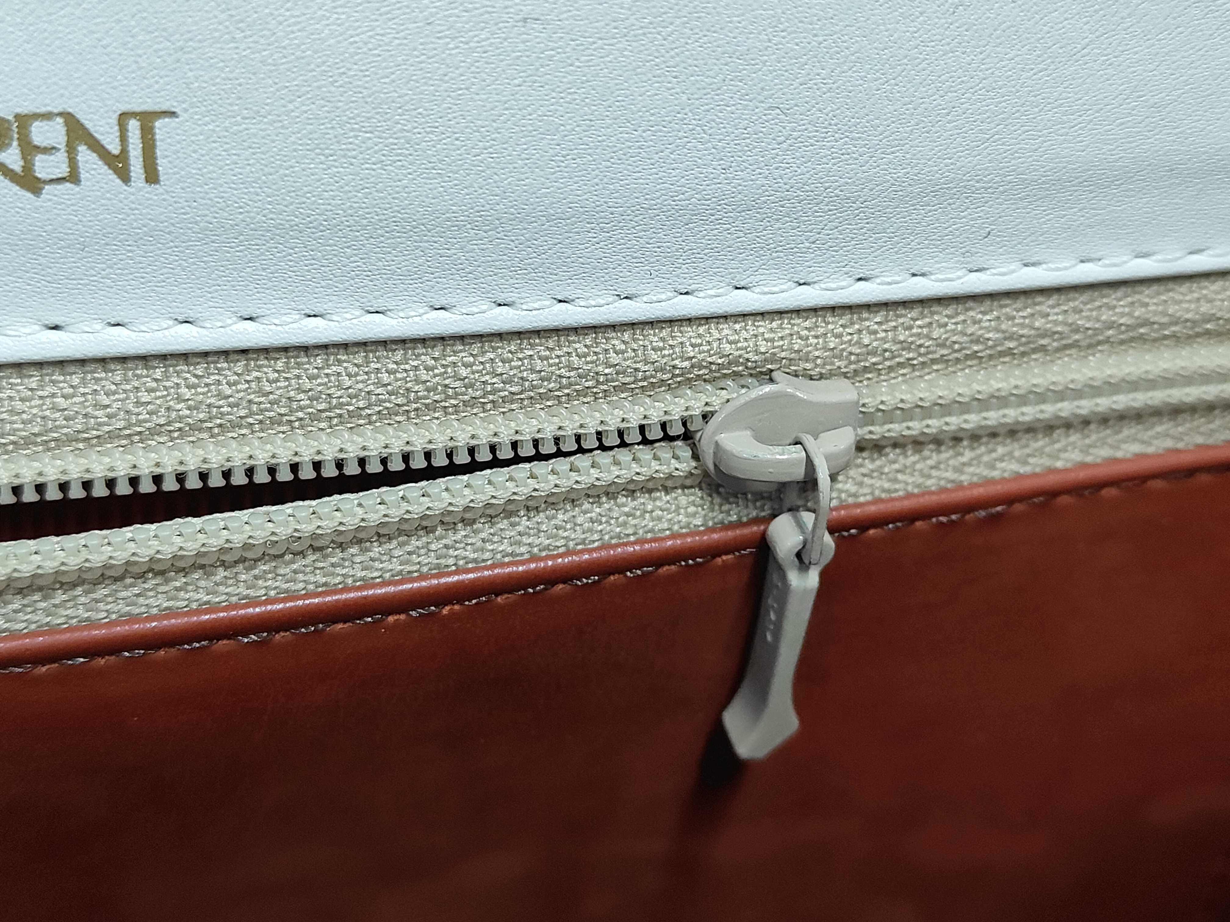 YVESSAINTLAURENT White Leather Shoulder Bag Handbag — view 9