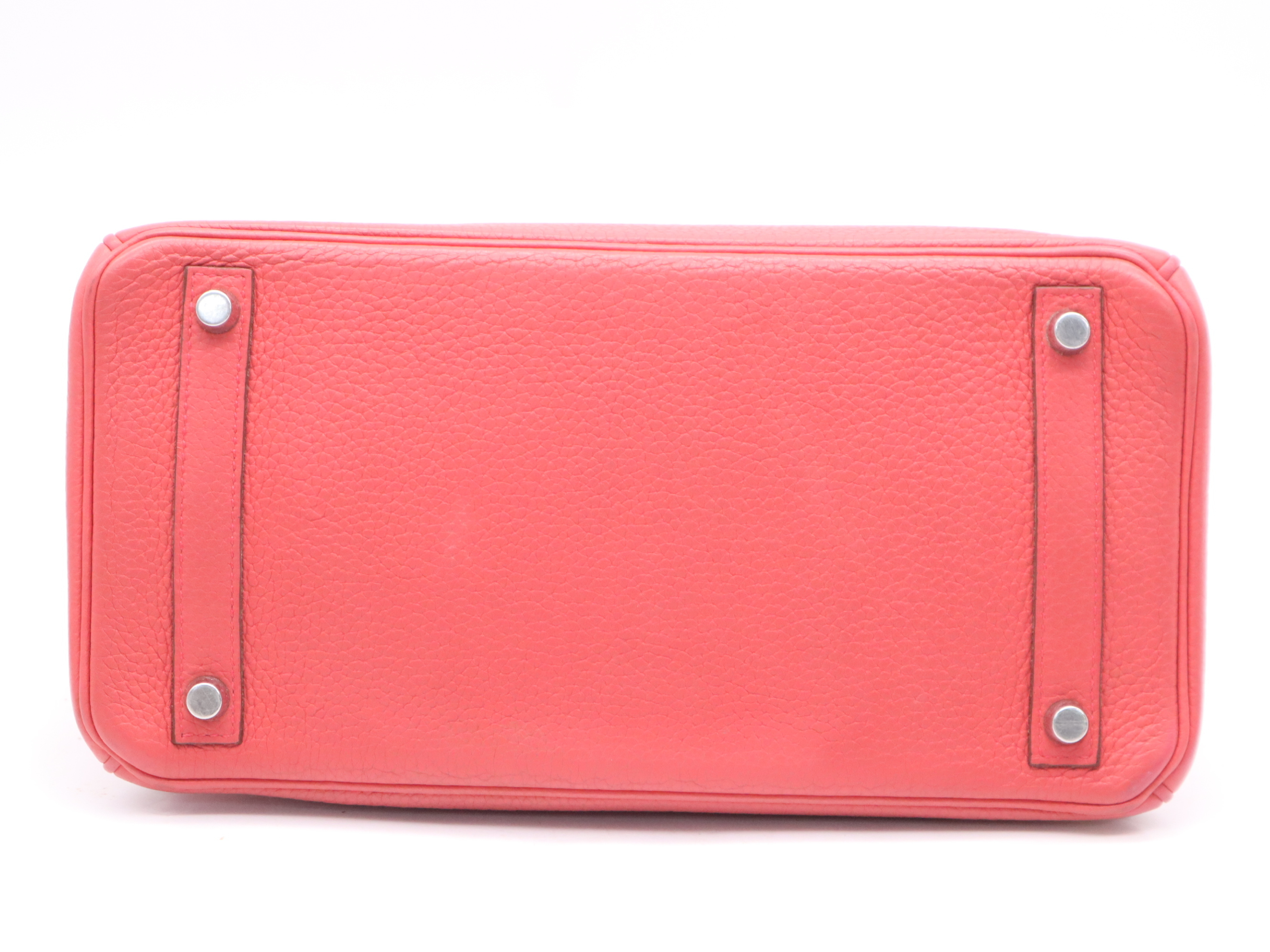Togo Birkin 30 Pink Handbag with Padlock, 2 Keys, Clochette, and Dust Bag. M Stamp. 2009. — view 4