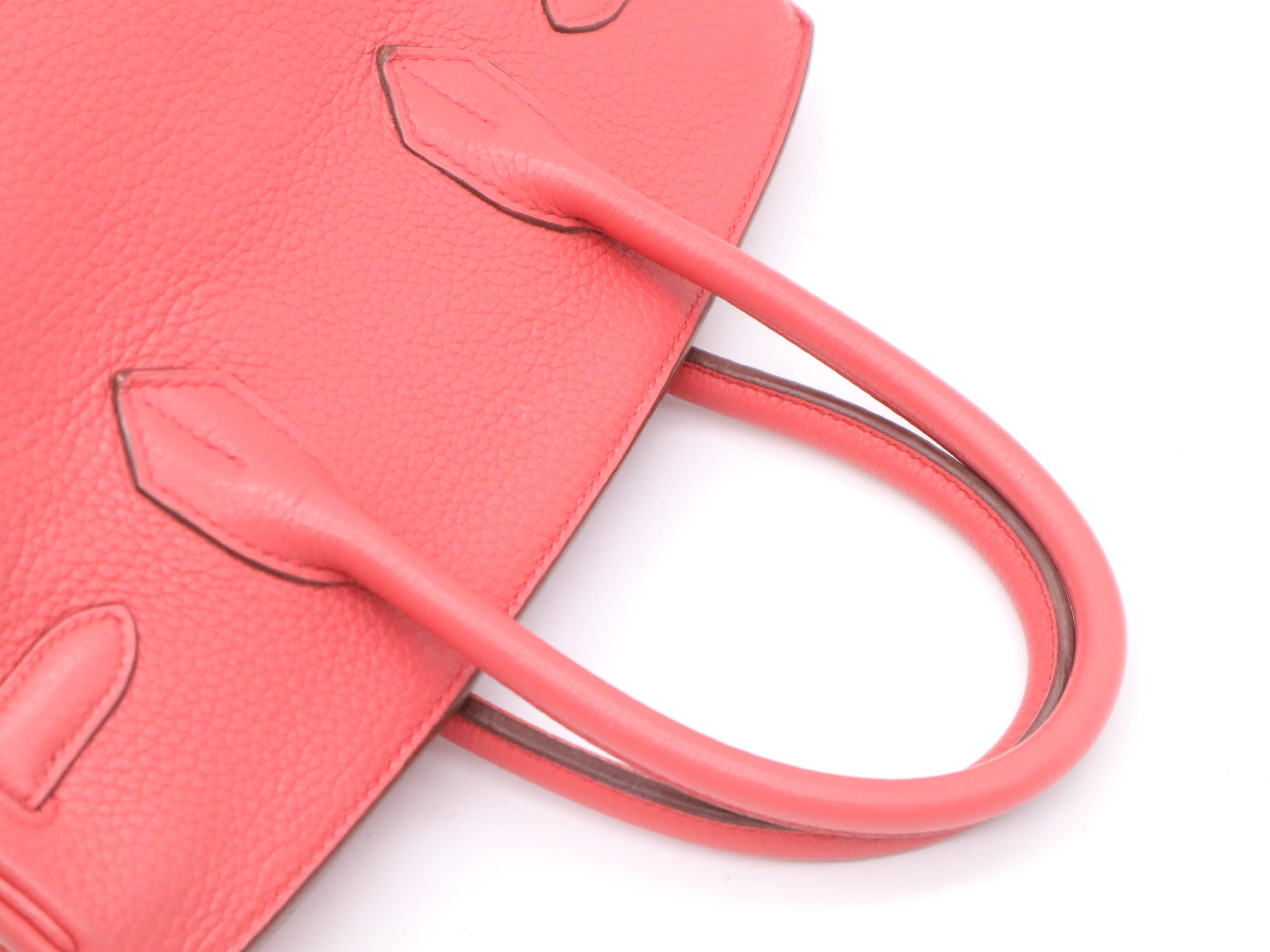 Togo Birkin 30 Pink Handbag with Padlock, 2 Keys, Clochette, and Dust Bag. M Stamp. 2009. — view 6