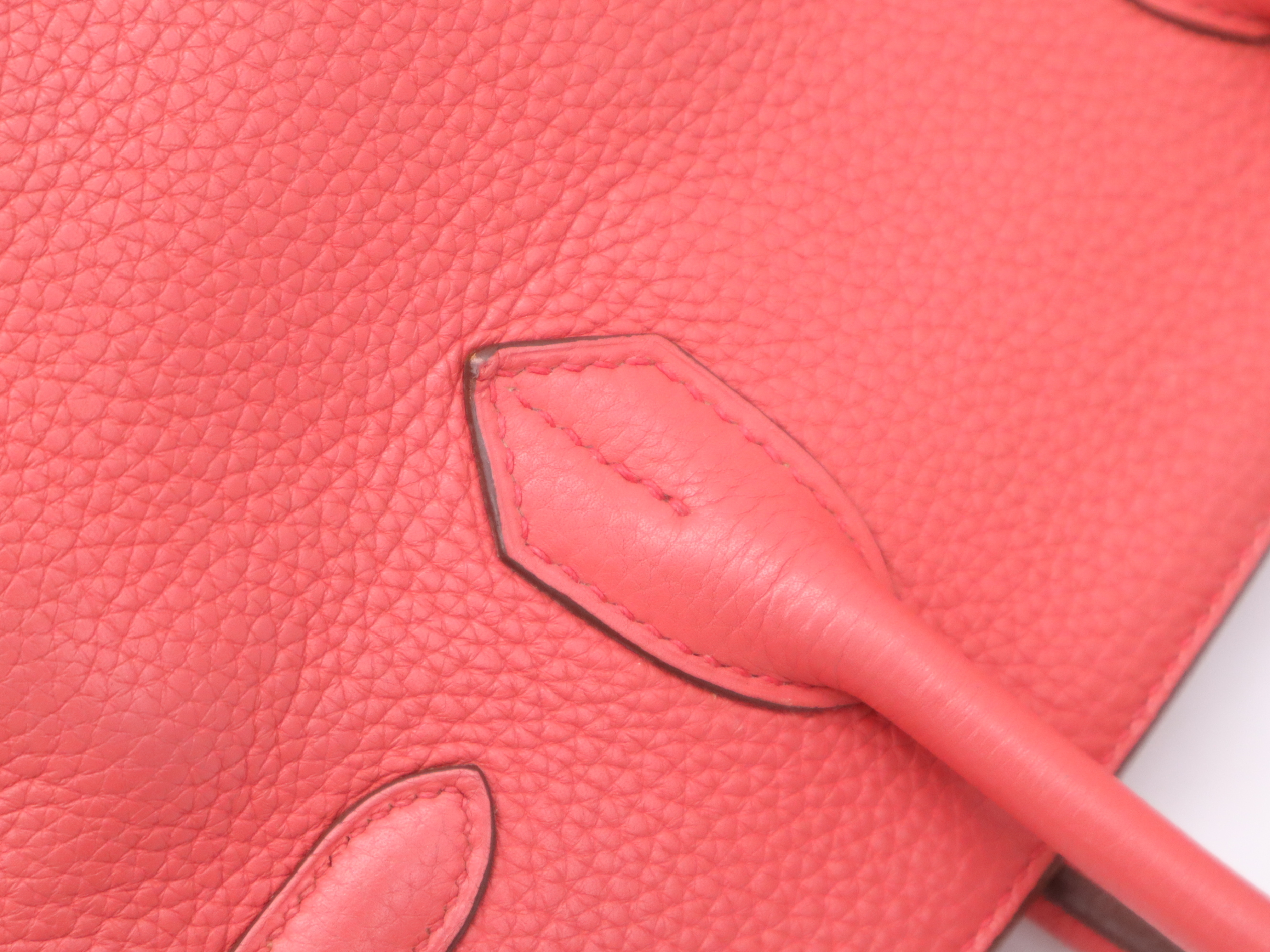 Togo Birkin 30 Pink Handbag with Padlock, 2 Keys, Clochette, and Dust Bag. M Stamp. 2009. — view 7