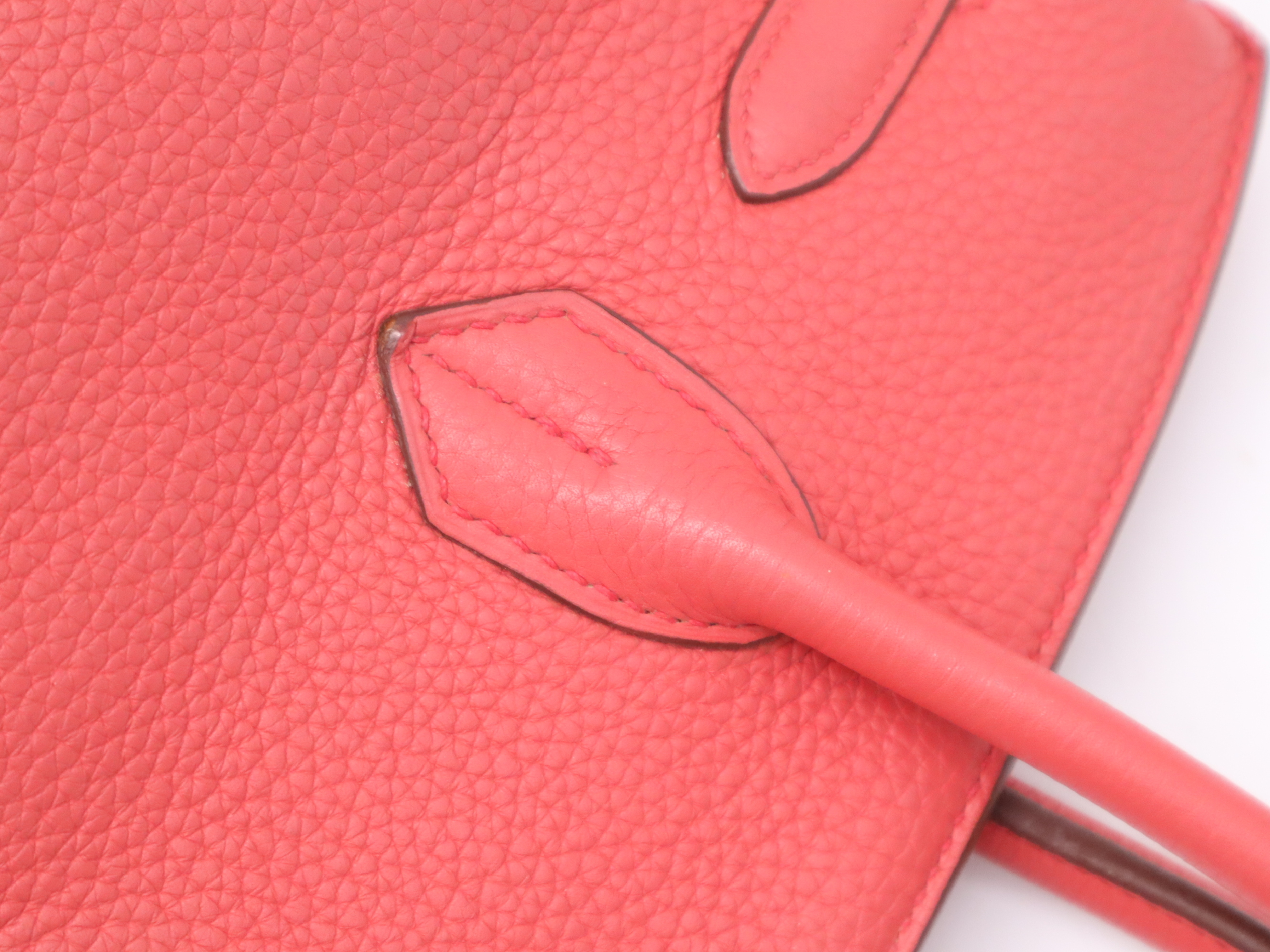 Togo Birkin 30 Pink Handbag with Padlock, 2 Keys, Clochette, and Dust Bag. M Stamp. 2009. — view 8