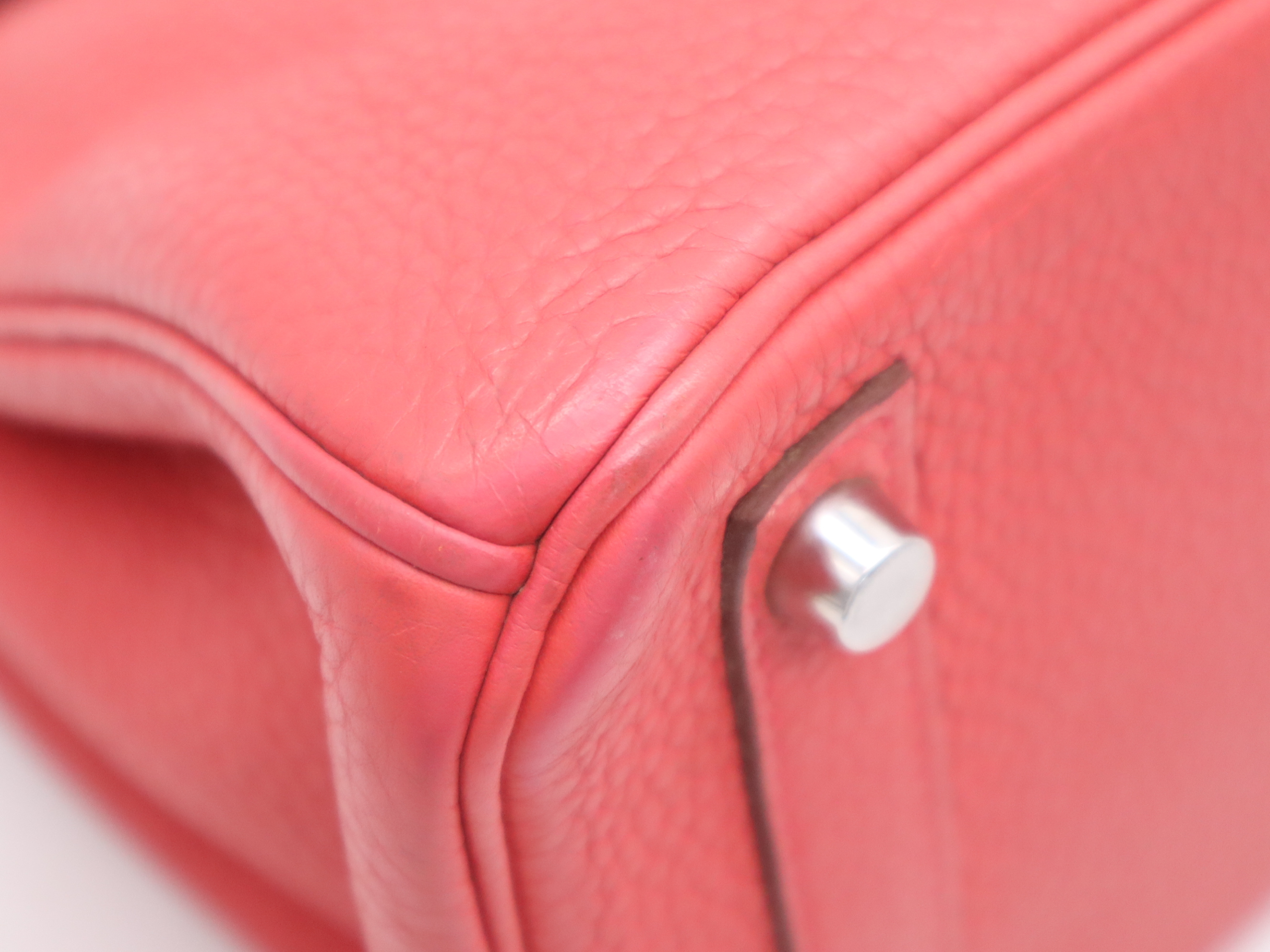 Togo Birkin 30 Pink Handbag with Padlock, 2 Keys, Clochette, and Dust Bag. M Stamp. 2009. — view 10