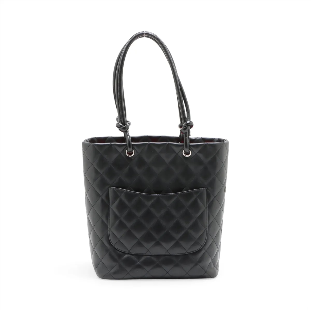 Cambon Line Lambskin Handbag, Black x White, Gold Hardware, 9819792, Serial Number 9 — view 2