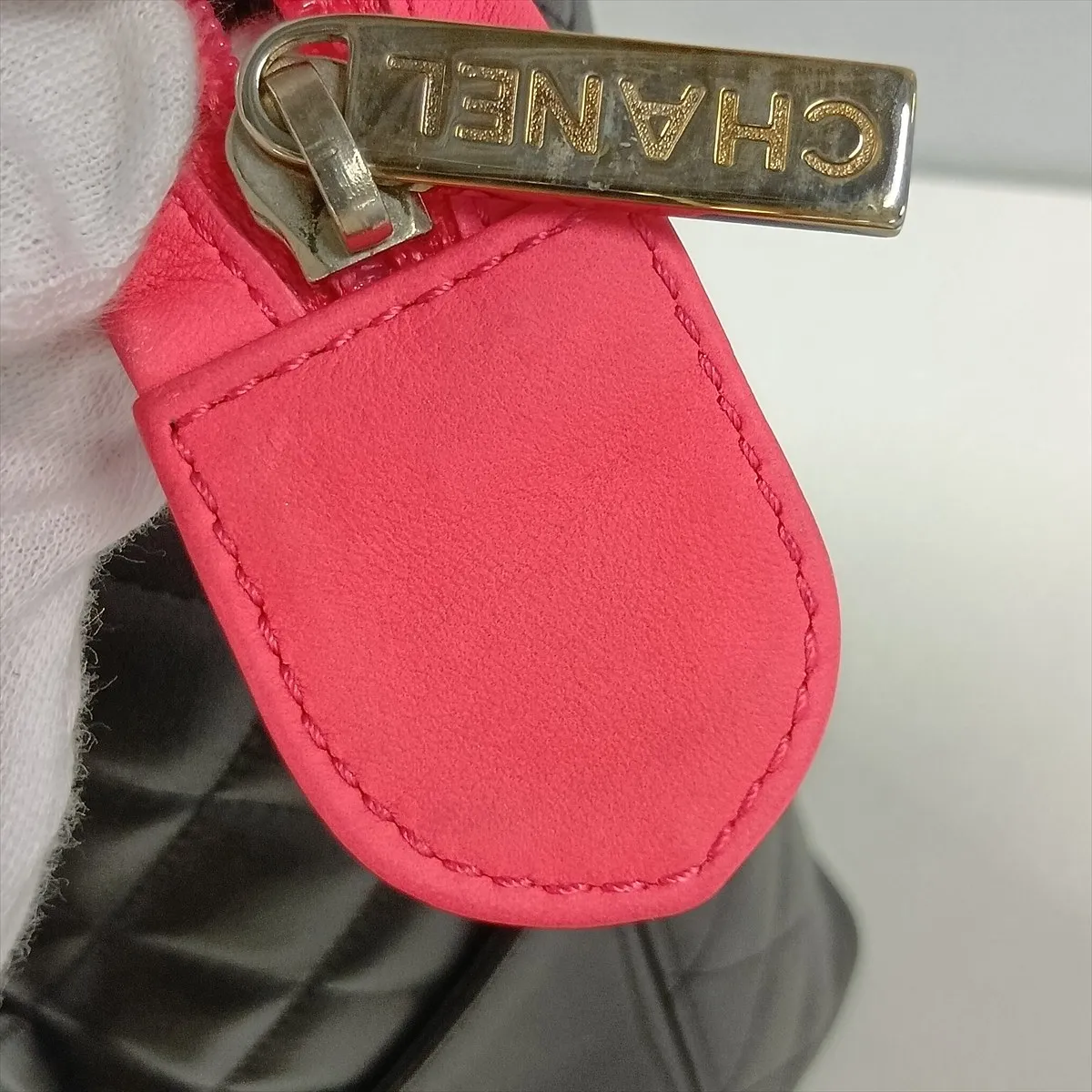 Cambon Line Lambskin Handbag, Black x White, Gold Hardware, 9819792, Serial Number 9 — view 11