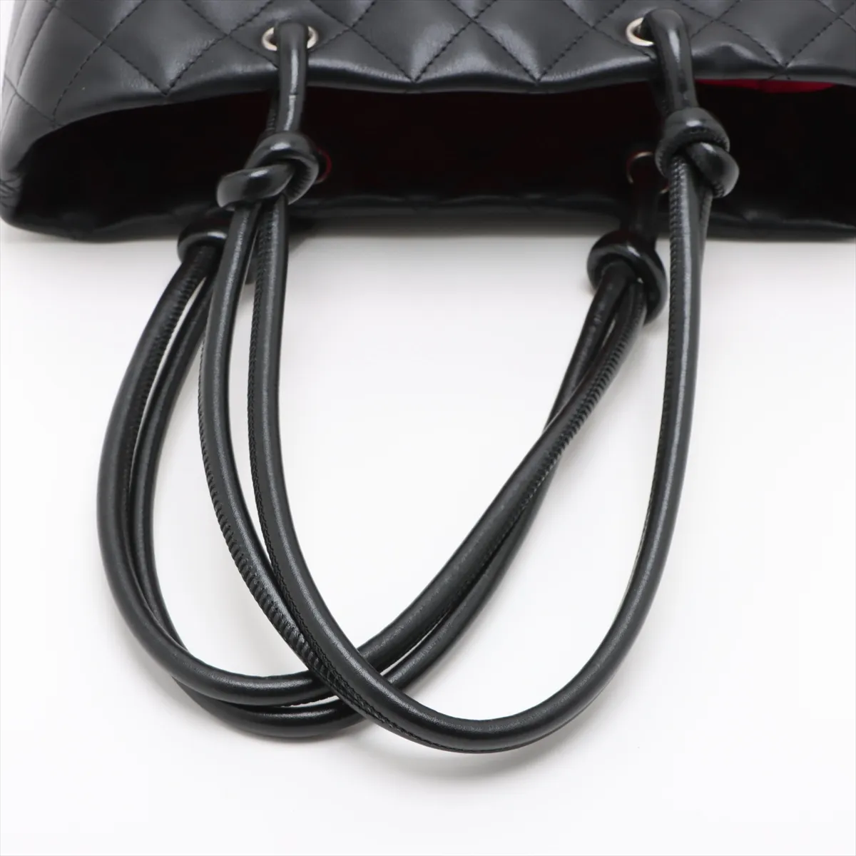 Cambon Line Lambskin Handbag, Black x White, Gold Hardware, 9819792, Serial Number 9 — view 5