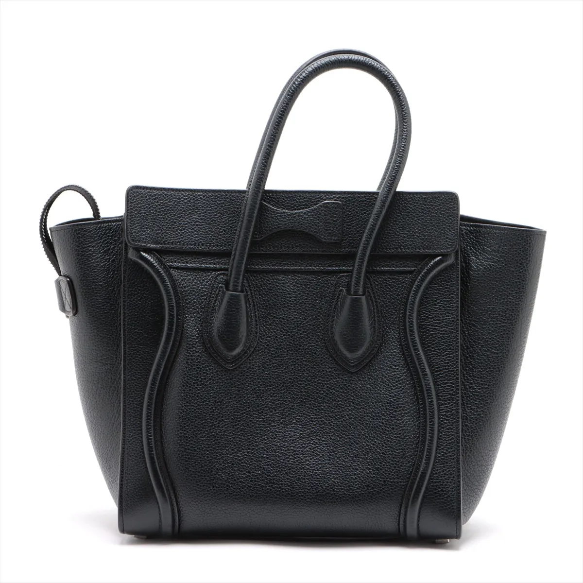 Luggage Micro Shopper Leather Handbag Black — view 2