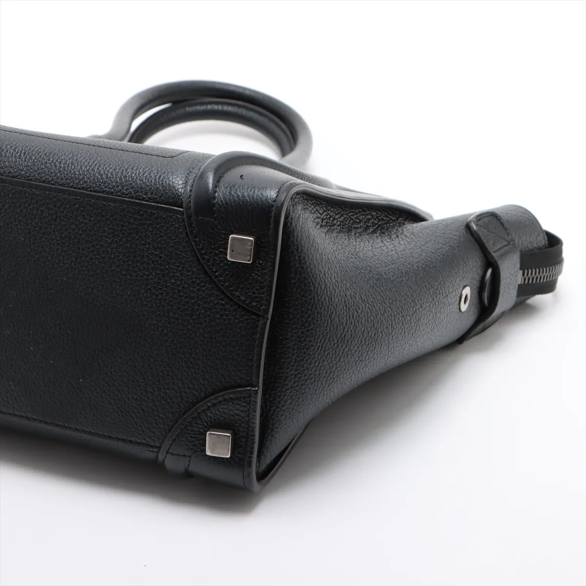 Luggage Micro Shopper Leather Handbag Black — view 3