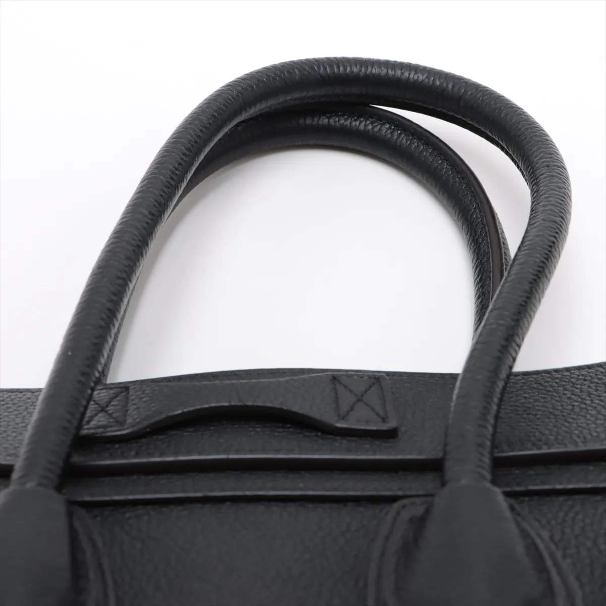 Luggage Micro Shopper Leather Handbag Black — view 6