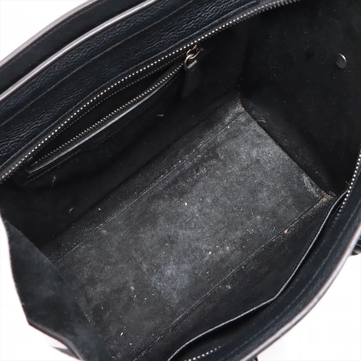 Luggage Micro Shopper Leather Handbag Black — view 7