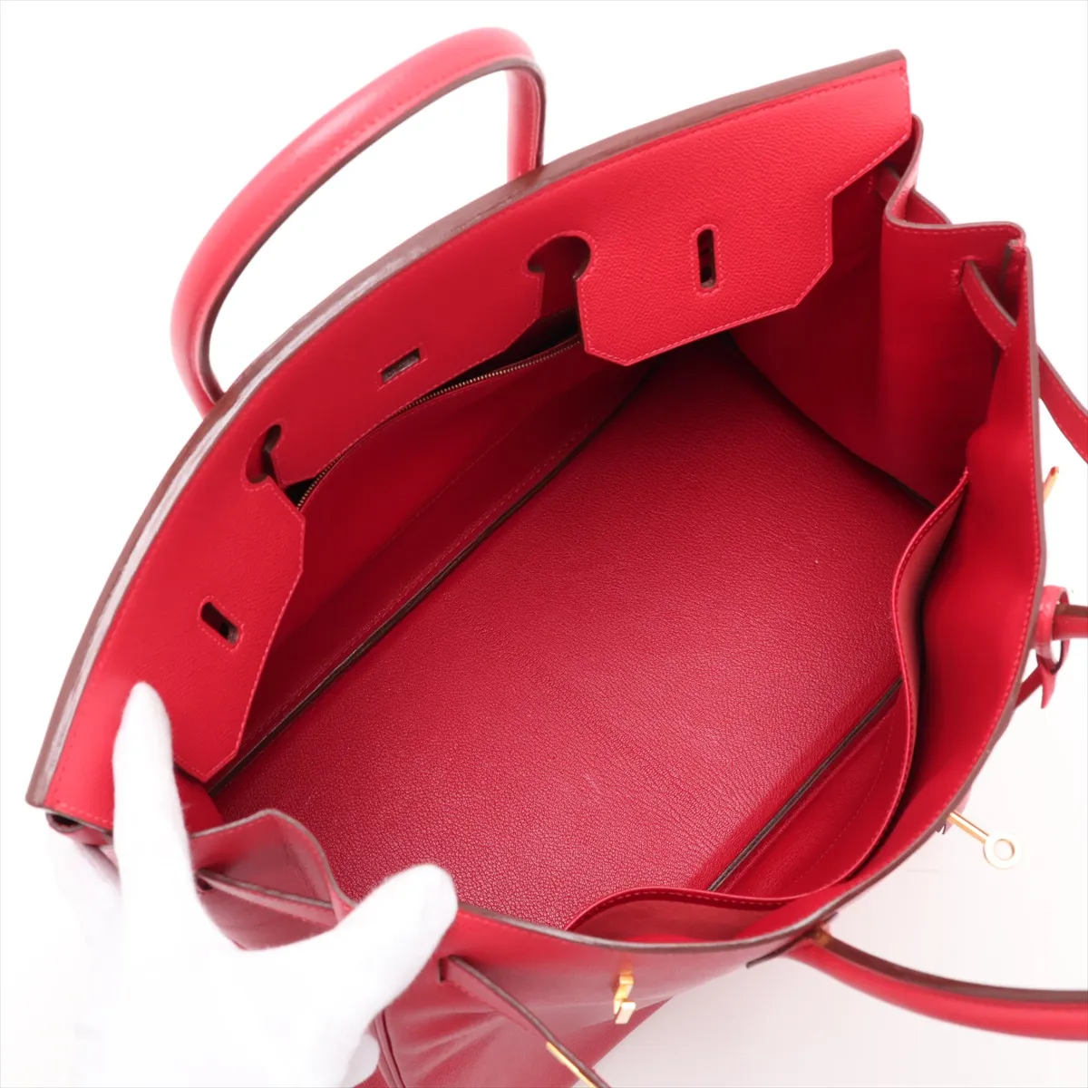[Individually packaged] Hermes Birkin 40 Letournée Veau Epsom Rouge Vif Gold Hardware G: 2003 — view 7