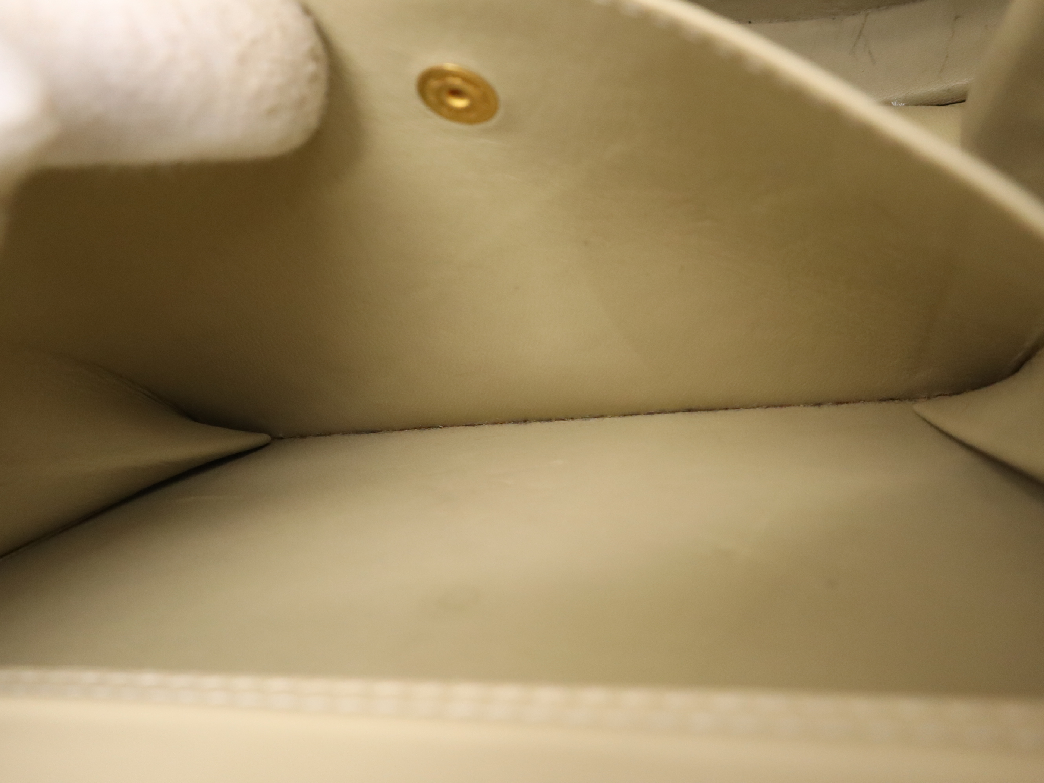 Leather Anagram Round Handbag, Ivory — view 13