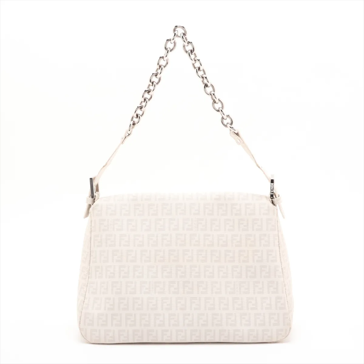 Zucchino Mamma Bucket PVC x Leather Chain Shoulder Bag White 8BR001 — view 2