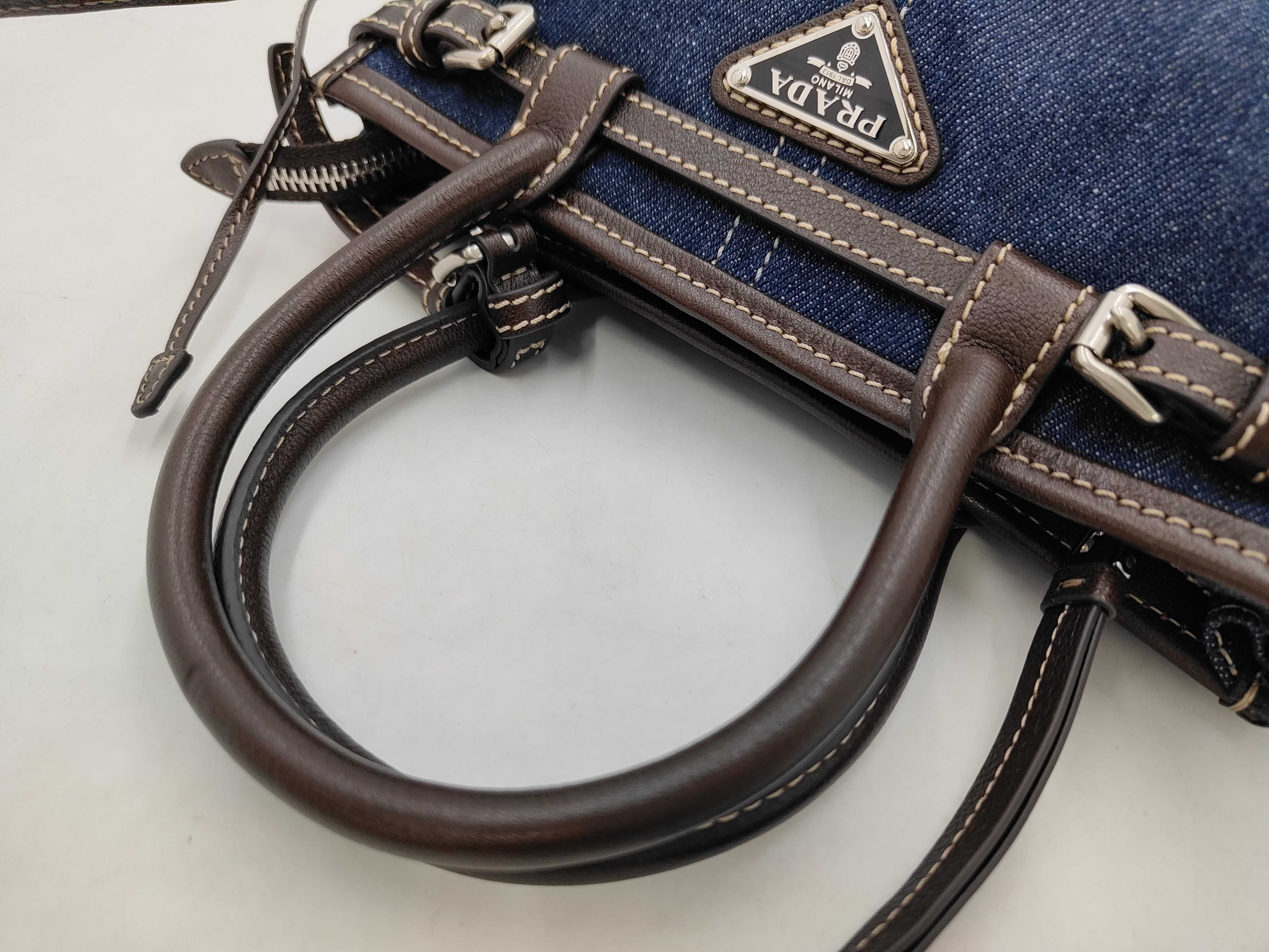 Bonnie 1BA486 Denim x Leather Bag, Handbag, Shoulder Bag, Women's, Excellent Condition — view 5
