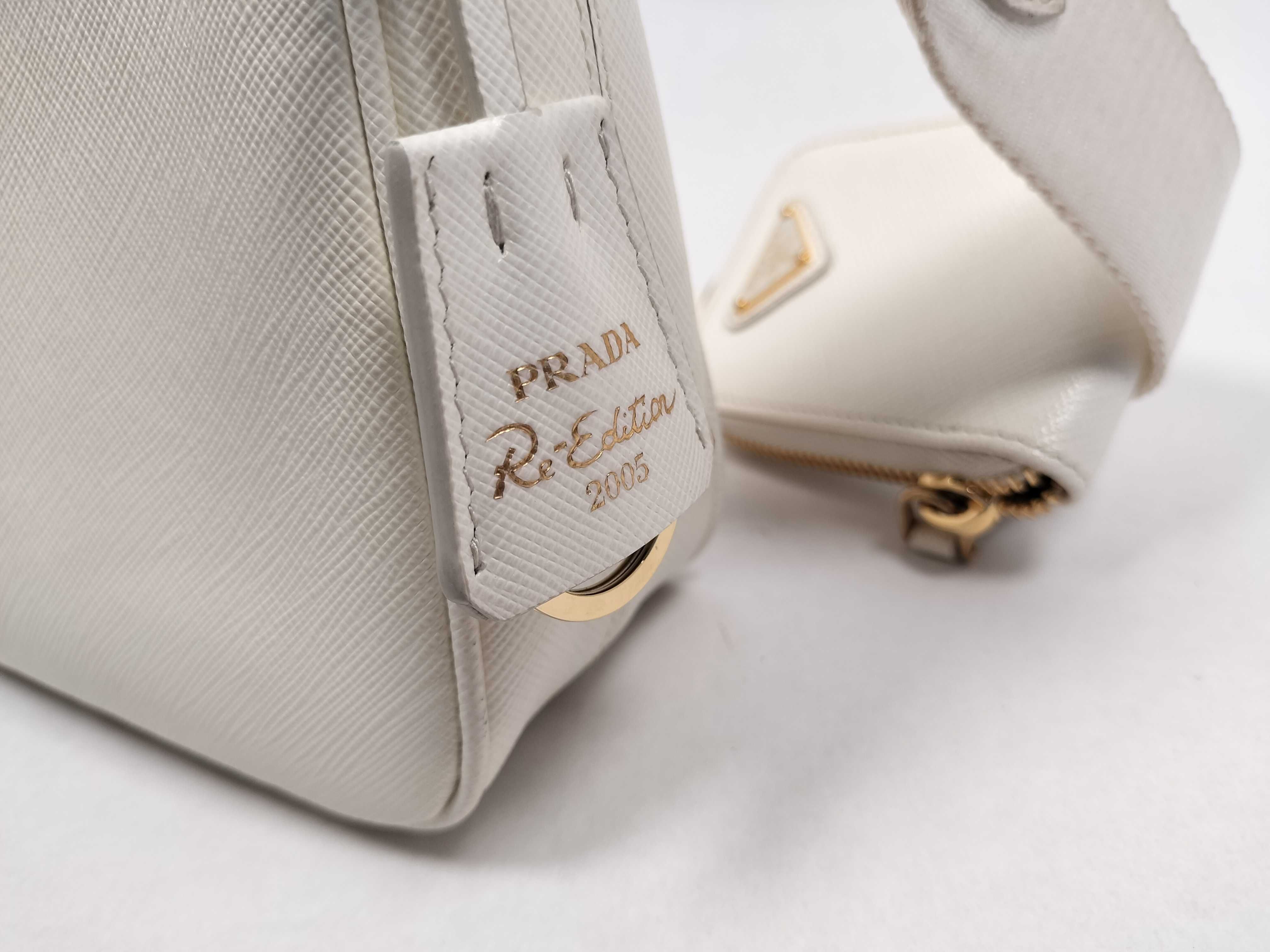1BH204 Chain Shoulder Bag Hobo Saffiano White Shoulder Bag — view 14