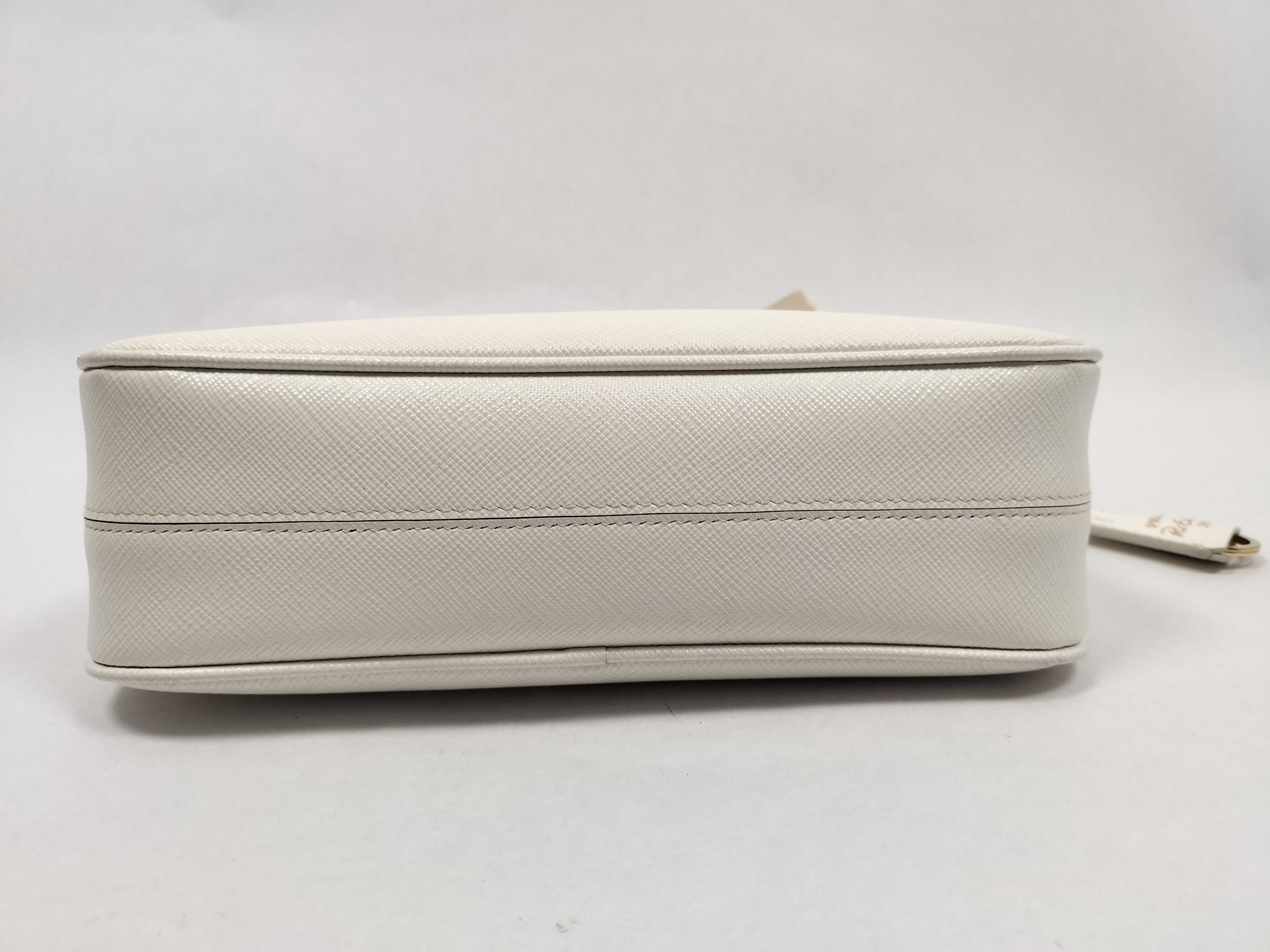1BH204 Chain Shoulder Bag Hobo Saffiano White Shoulder Bag — view 7