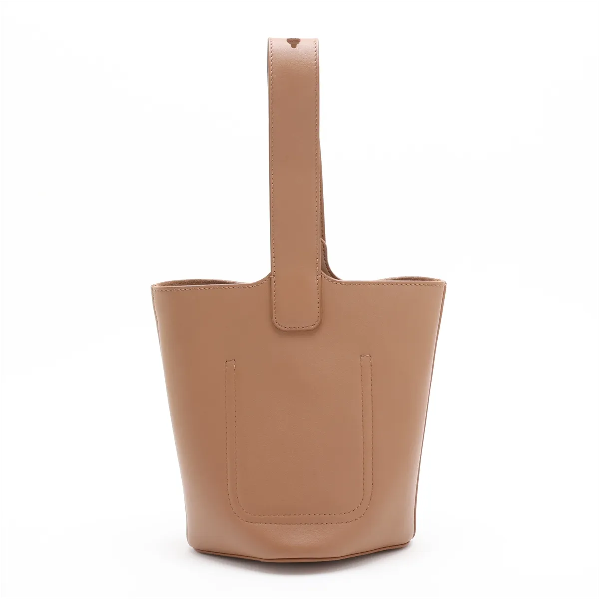 Pebble Bucket Bag Mini Leather Handbag Brown — view 2