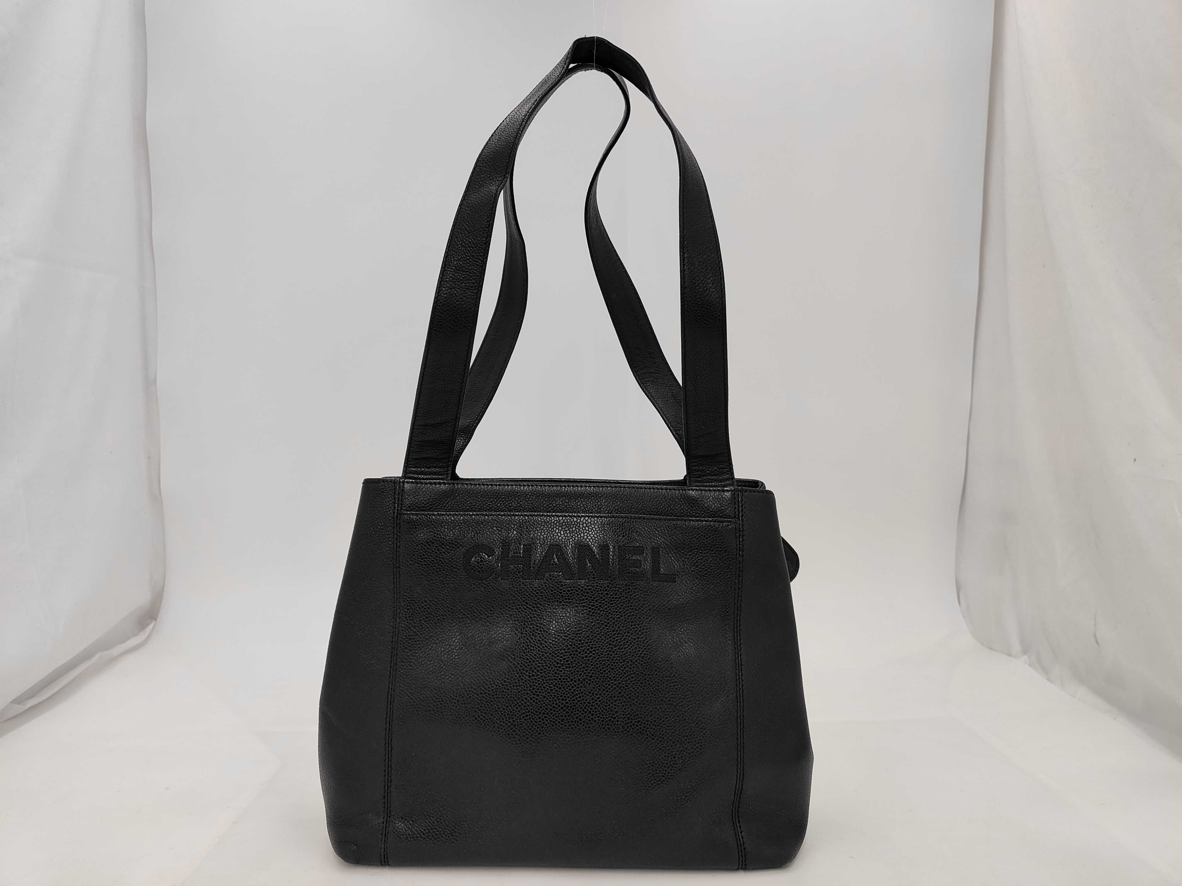 Caviar Skin Logo Tote Bag Black 4705732 Tote Bag