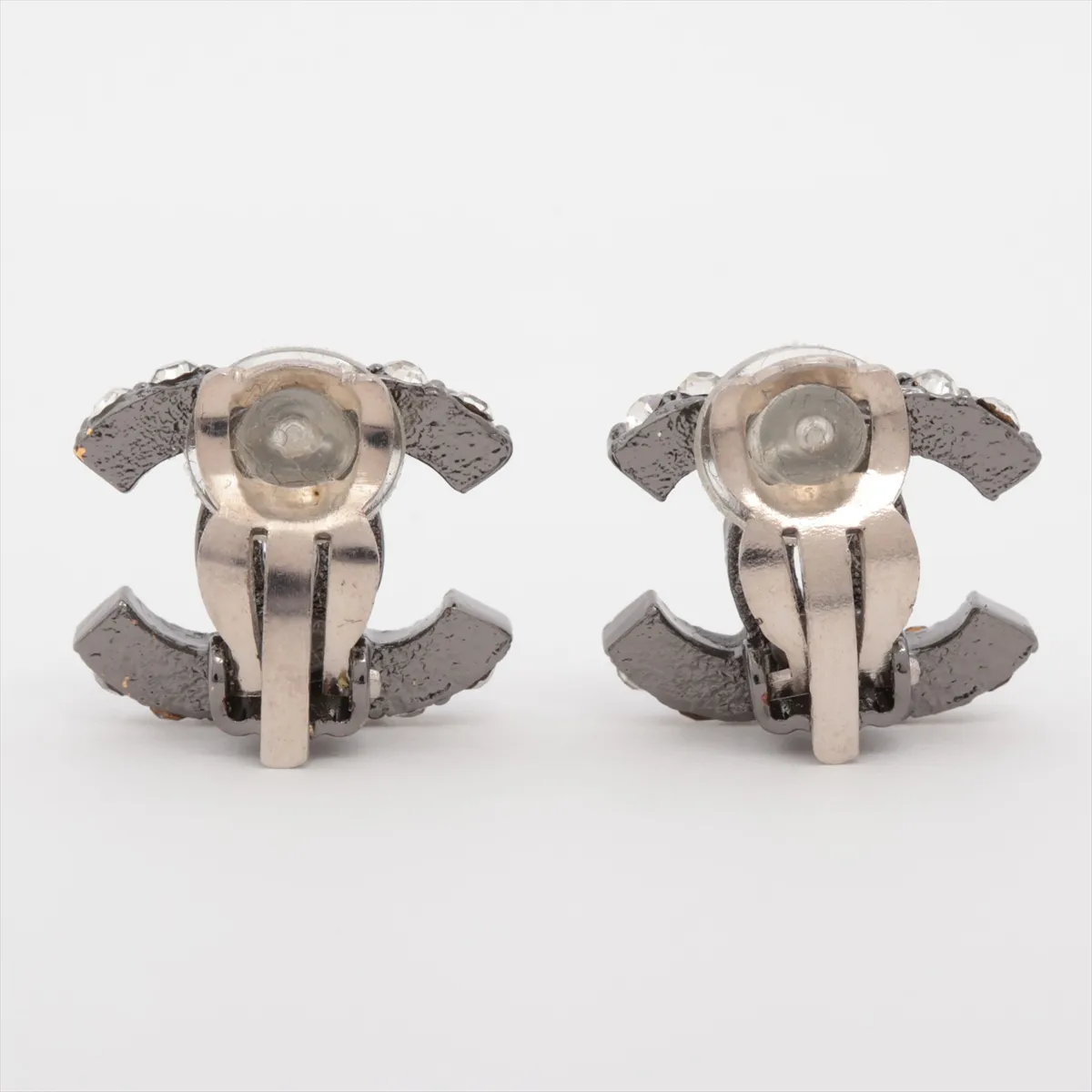 Coco Mark 03A Earrings (Pair) Metal x Rhinestone Silver — view 2