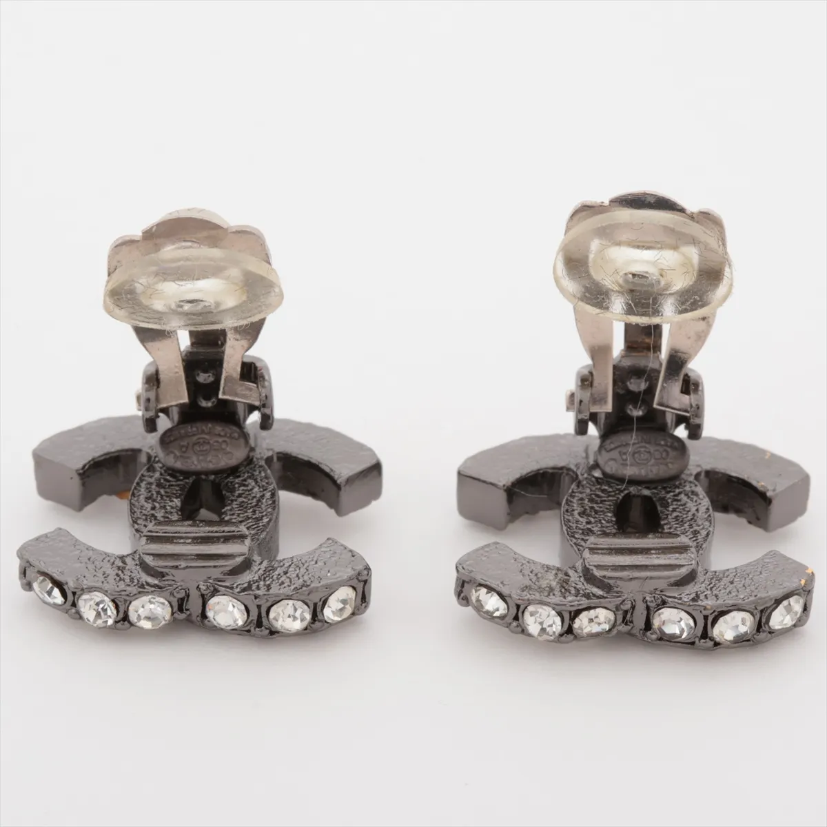 Coco Mark 03A Earrings (Pair) Metal x Rhinestone Silver — view 4