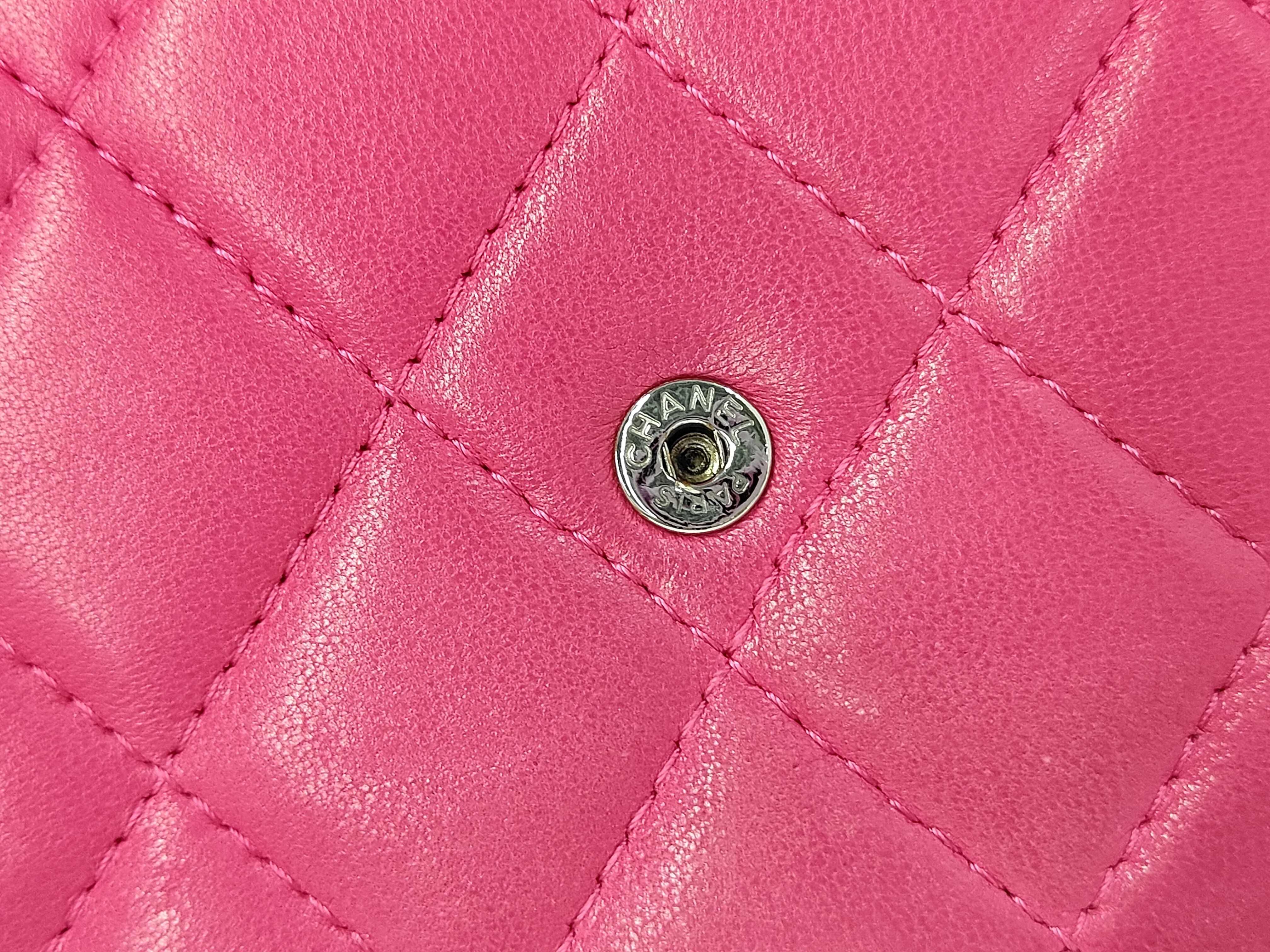 Long Wallet Matelasse Lambskin Pink Silver Hardware No. 21 21139170 Wallet — view 5