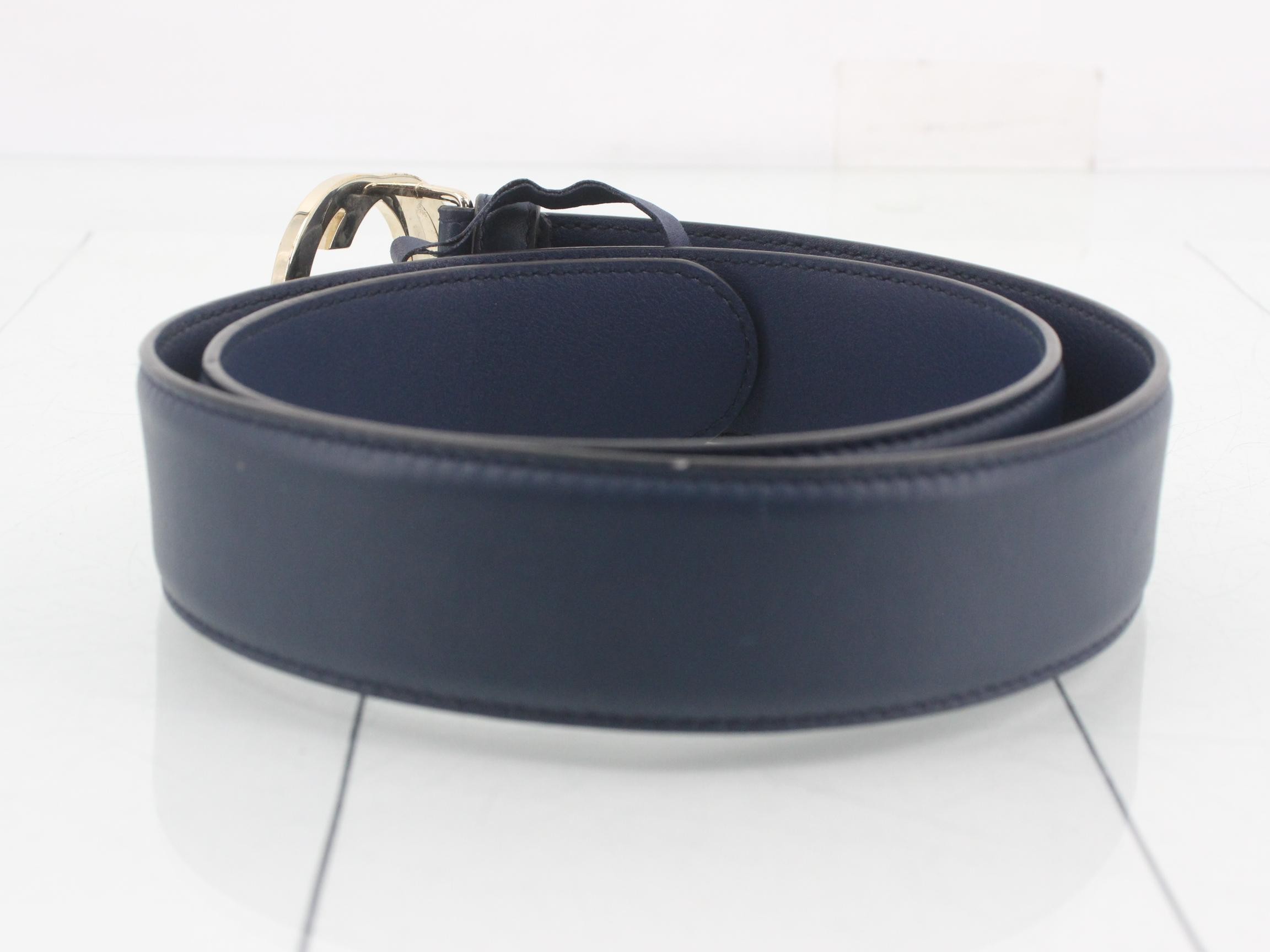 Leather belt (interlocking G buckle) — view 2