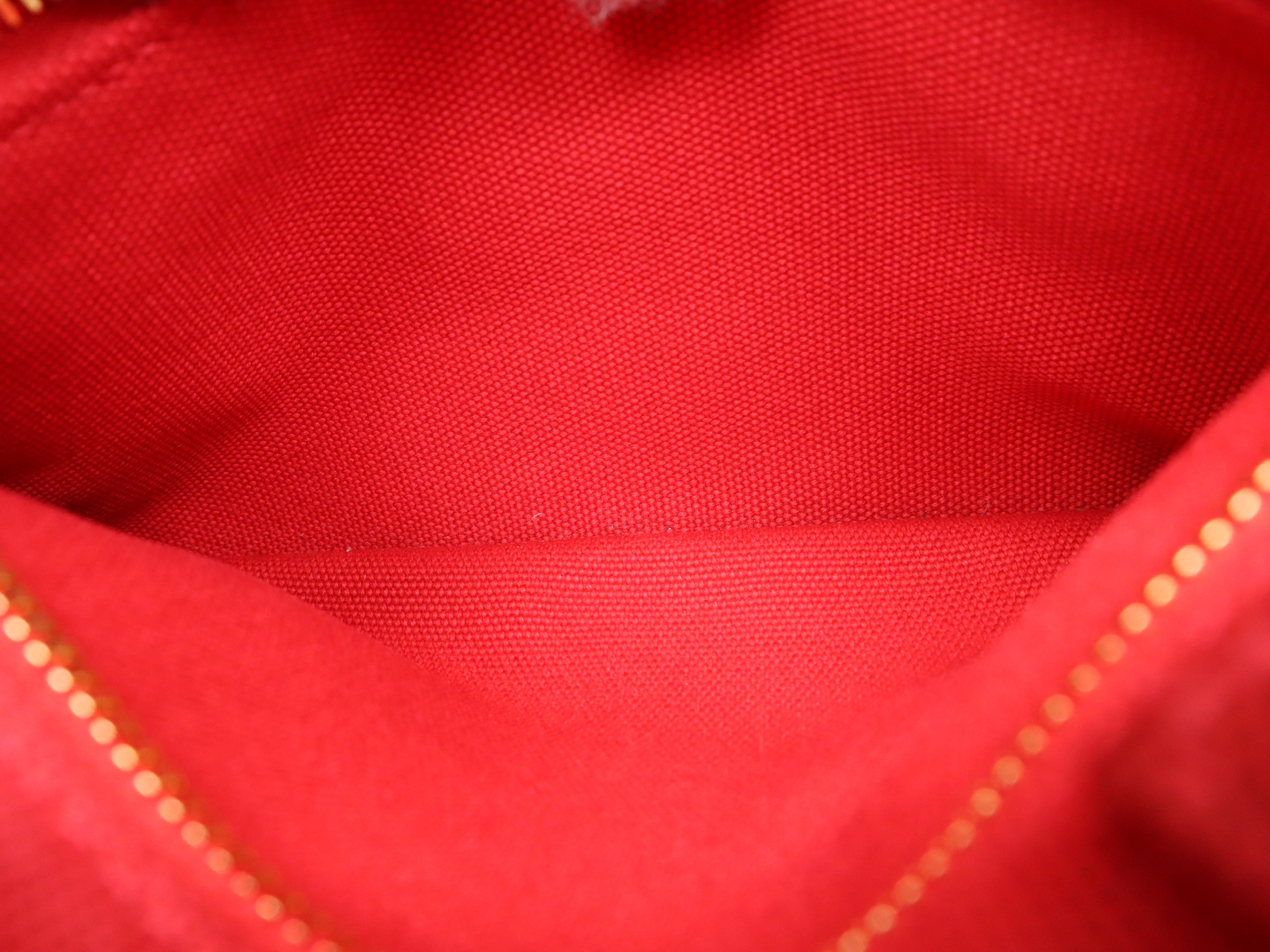 Canvas Canapa 2-Way Handbag, Red with Gold Hardware, Shoulder Strap, and Dust Bag. — view 12