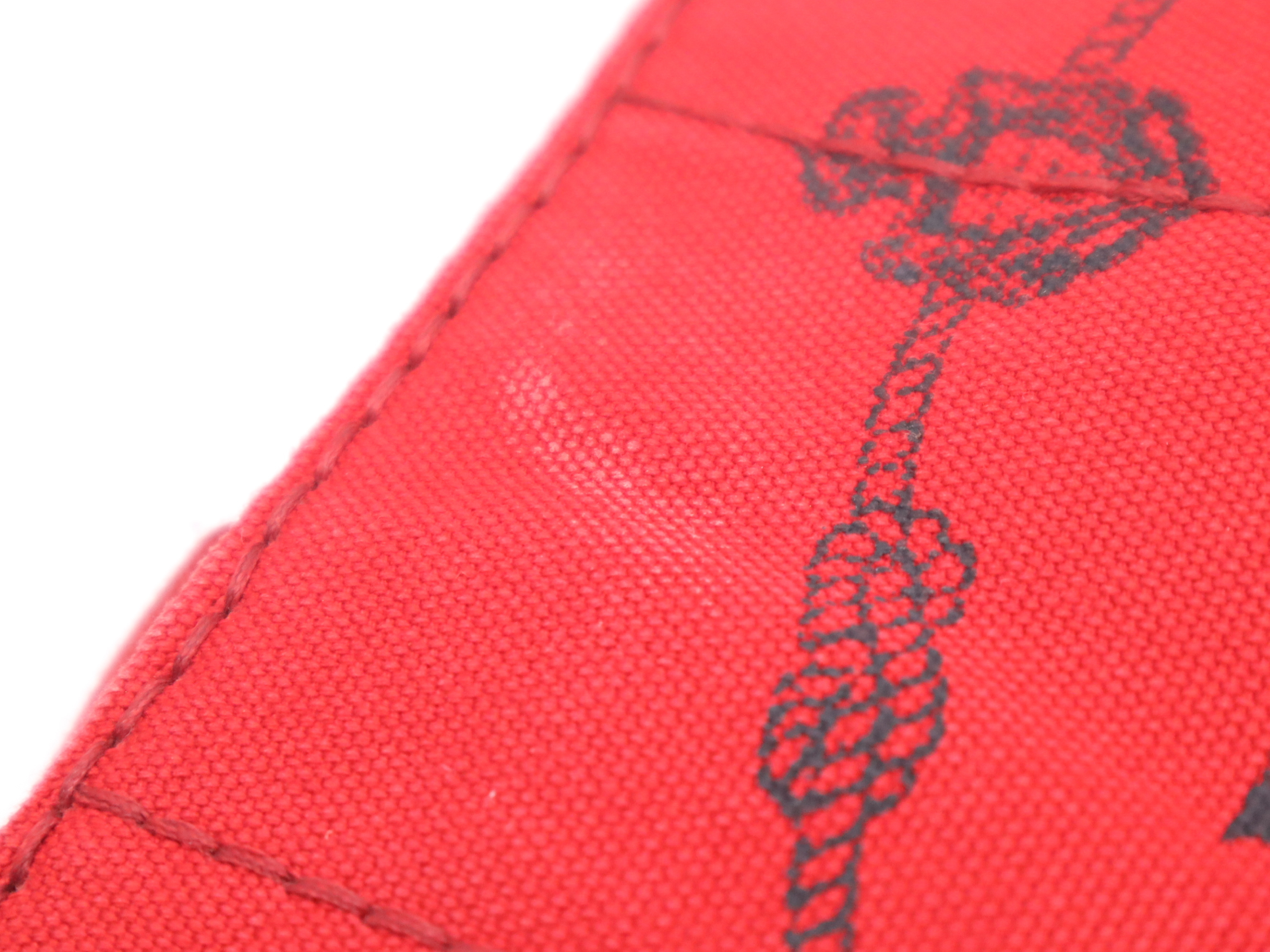 Canvas Canapa 2-Way Handbag, Red with Gold Hardware, Shoulder Strap, and Dust Bag. — view 9