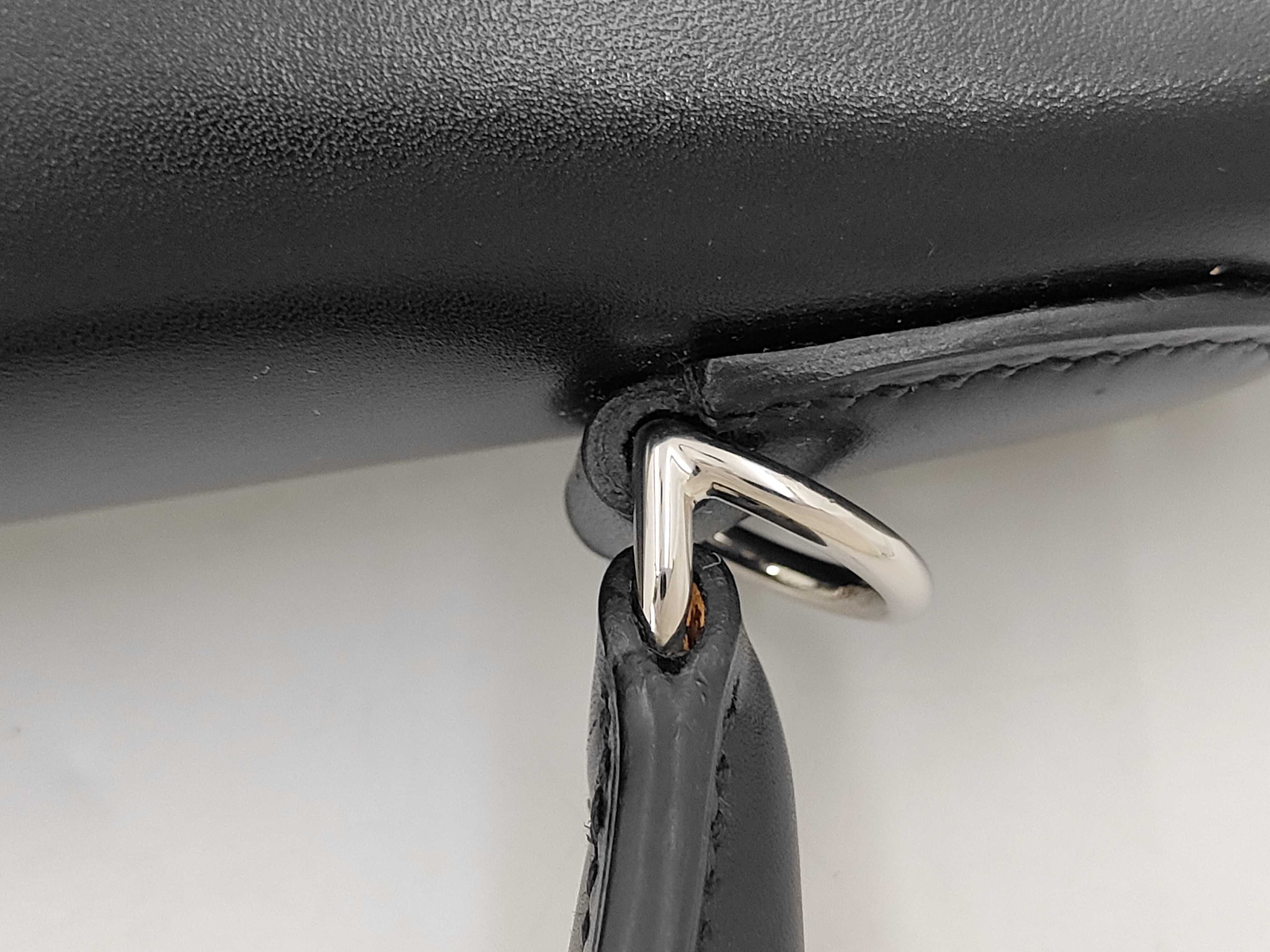 Kelly 28 Box Calf Black Sellier Stitching Silver Hardware (Strap not included) L Handbag — view 5