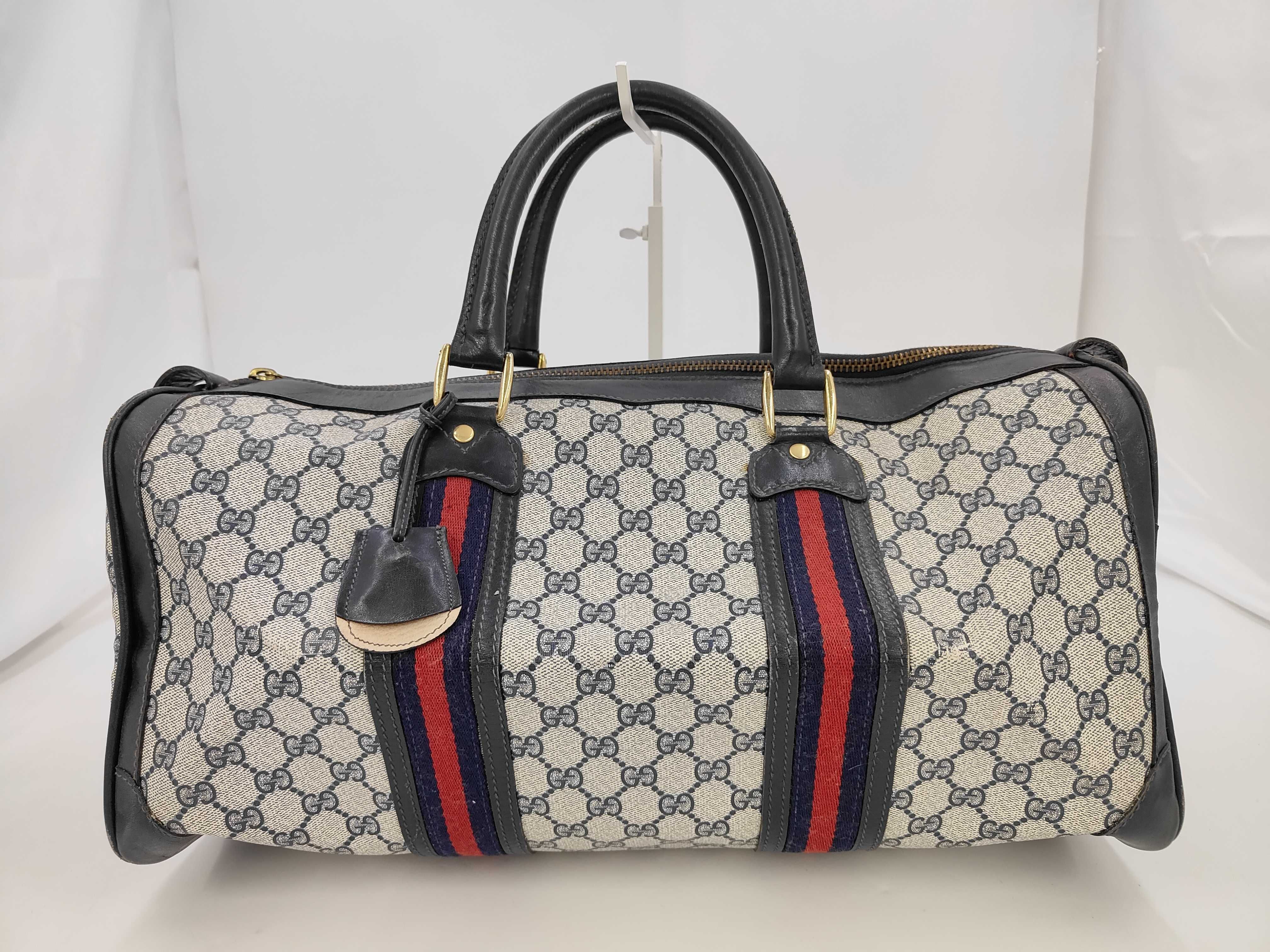 Old GG Supreme Sherry Line Boston Bag