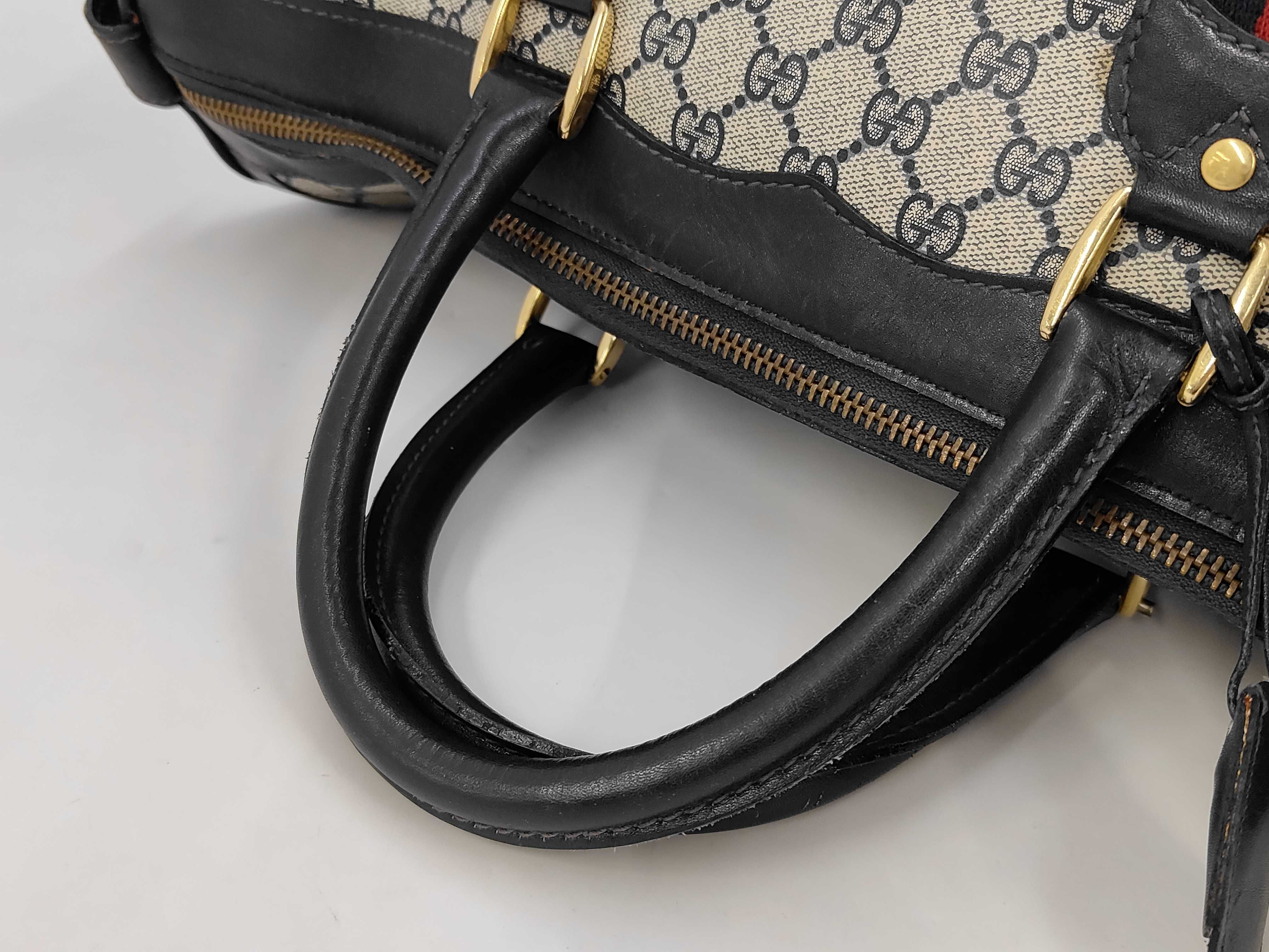 Old GG Supreme Sherry Line Boston Bag — view 3