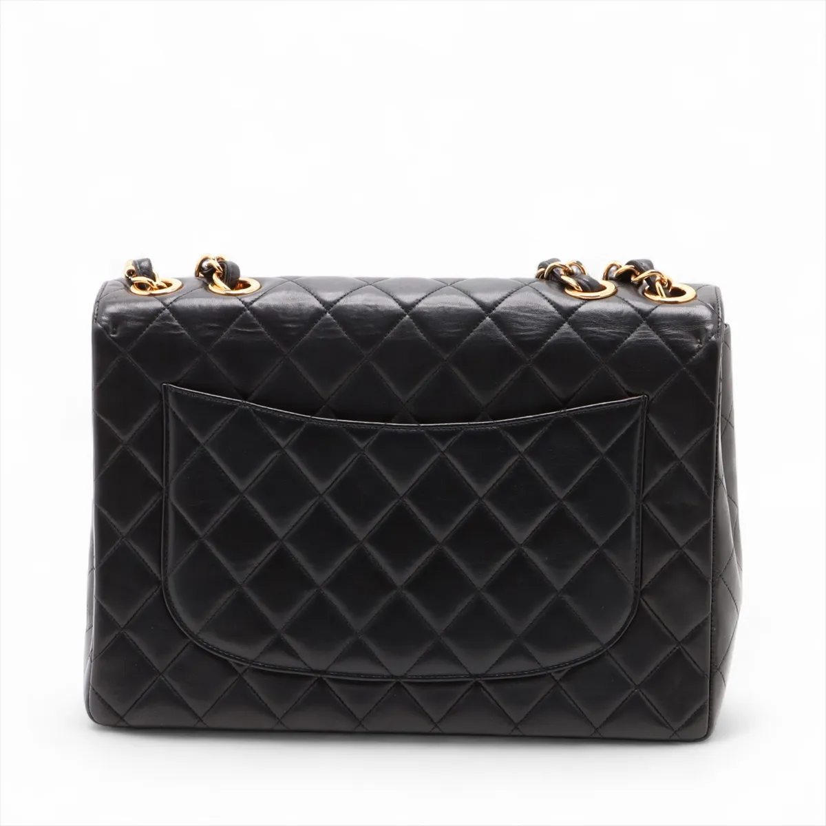 Deca Matelasse 30 Large Lambskin Single Flap Double Chain Bag Black Gold Hardware 4570375 4th Series A11869 — view 2