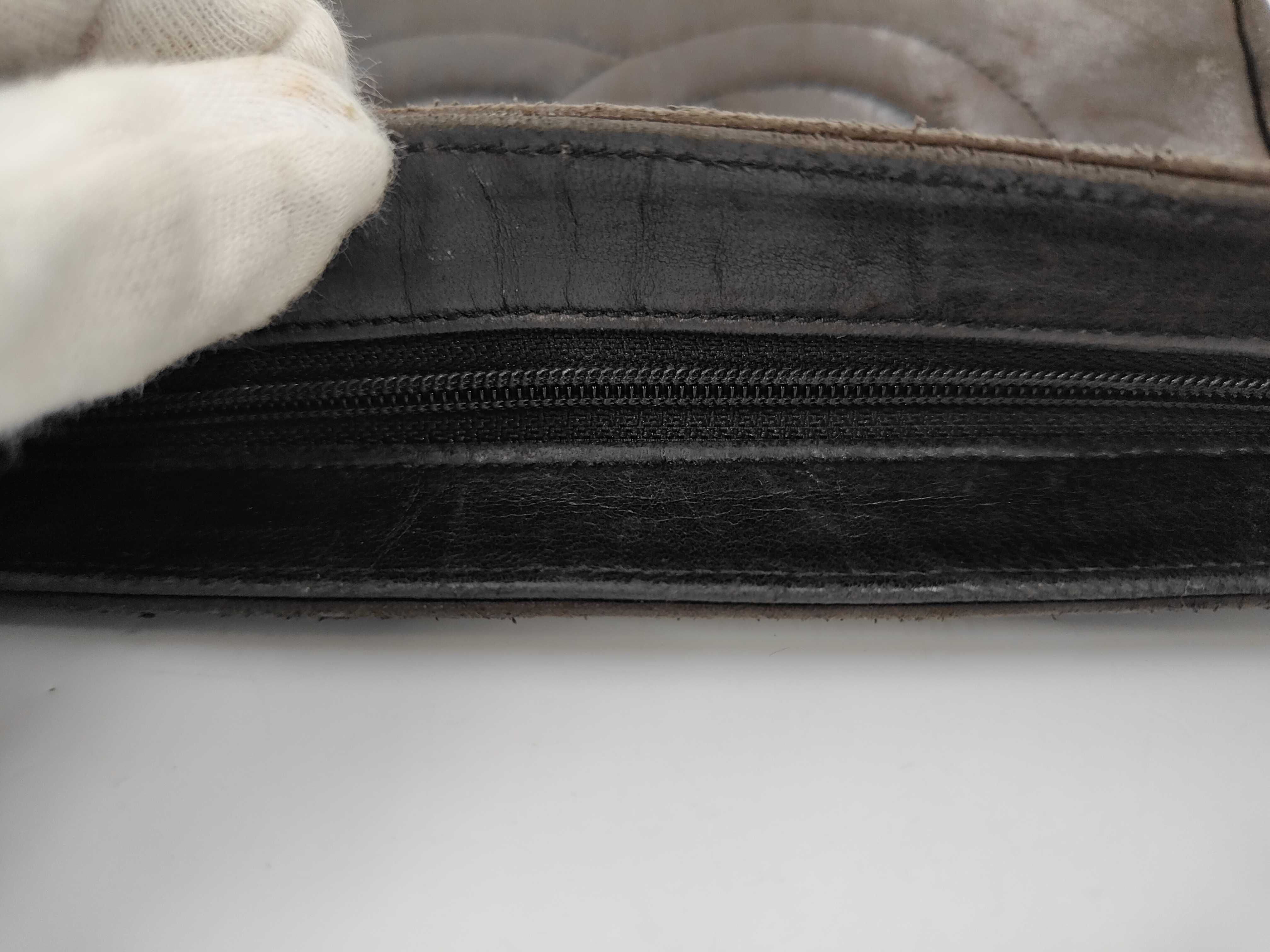 Coco Mark Lambskin Cosmetic Pouch, Dark Brown — view 4