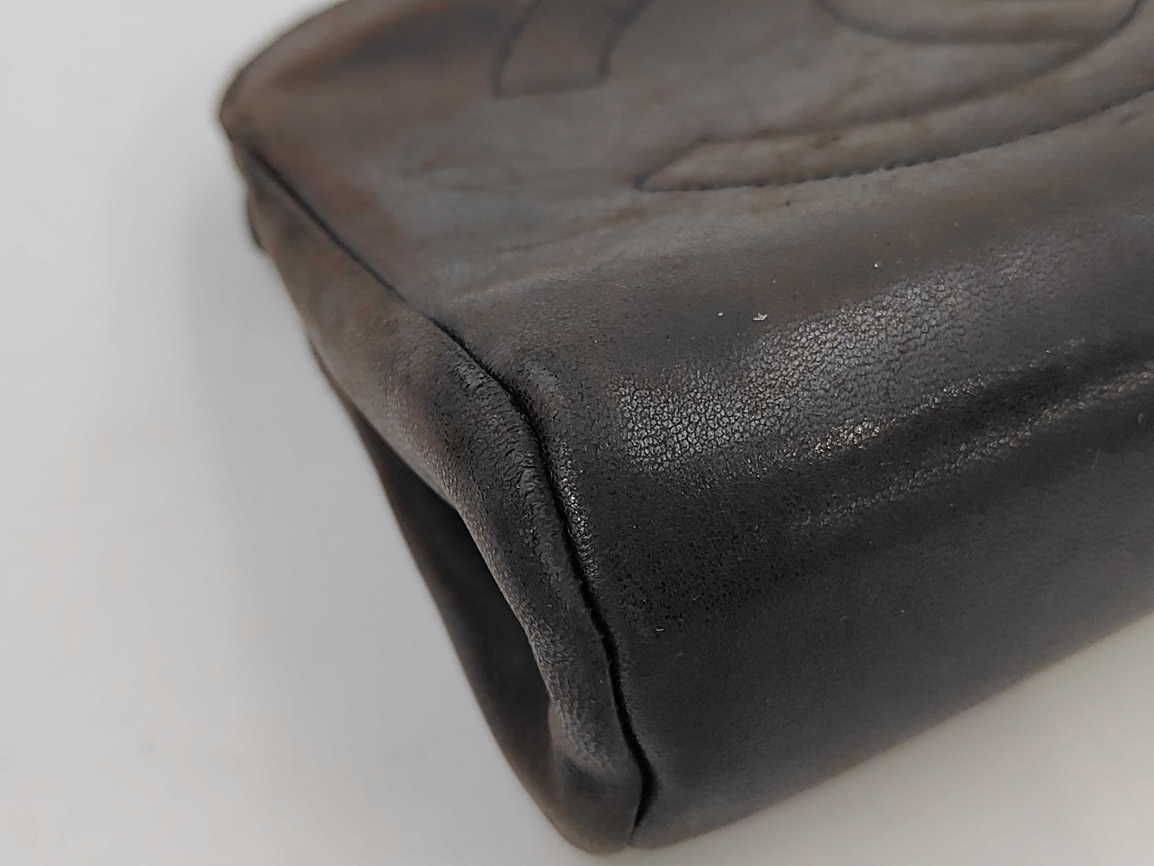 Coco Mark Lambskin Cosmetic Pouch, Dark Brown — view 5