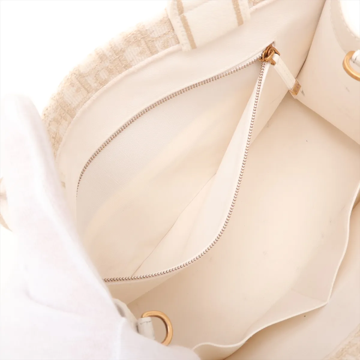 Oblique Book Tote Medium Canvas x Leather 2-Way Handbag White Lucky Star — view 9