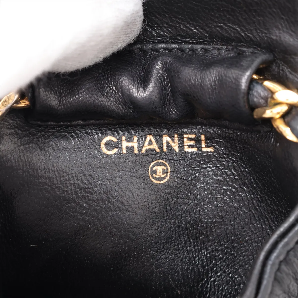 Mini Matelassé Lambskin Waist Pouch, Black with Gold Hardware — view 7