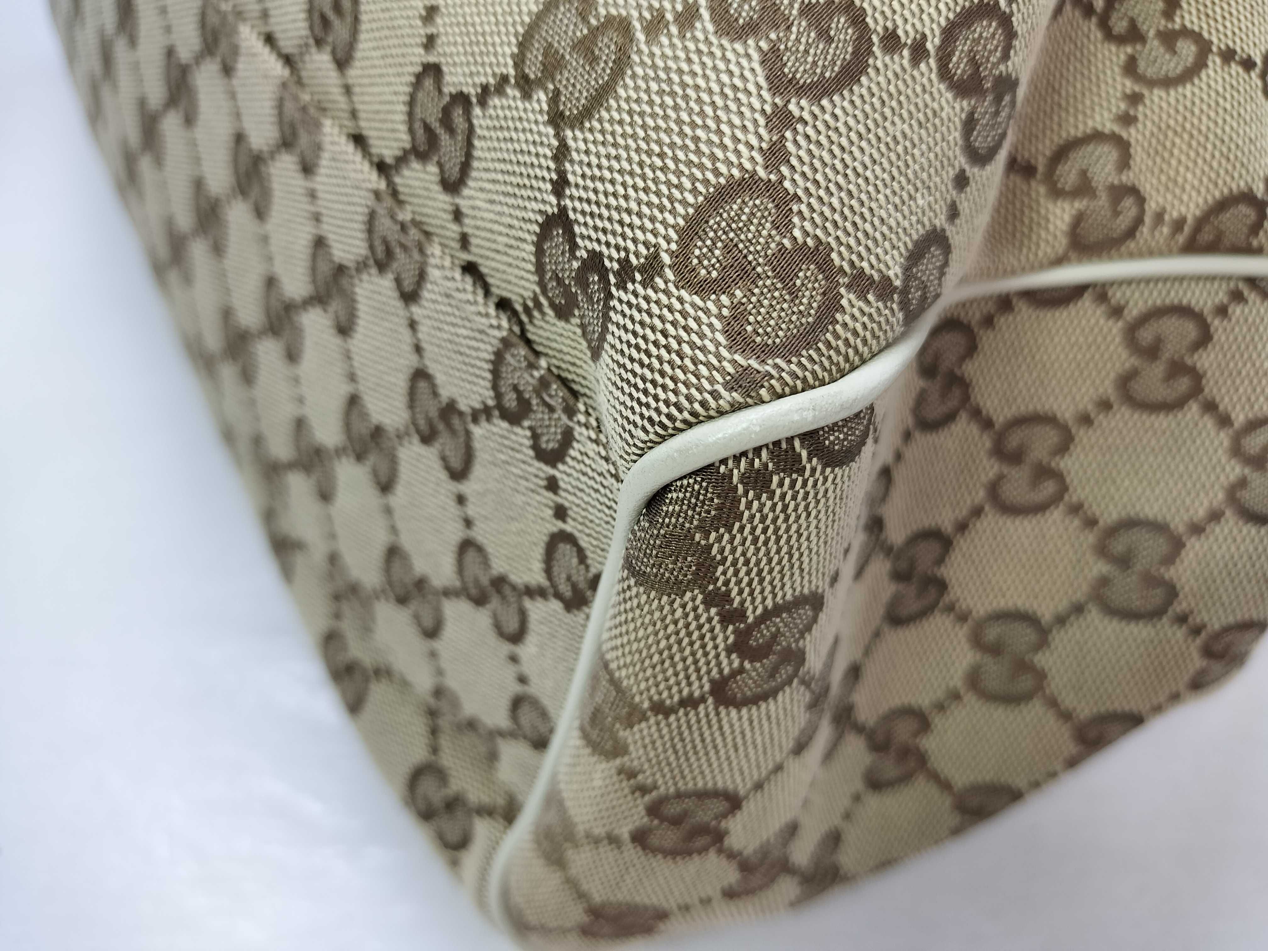 GG Canvas Gucci Diamante Sukey 211944 Canvas x Leather Handbag Beige Handbag — view 6