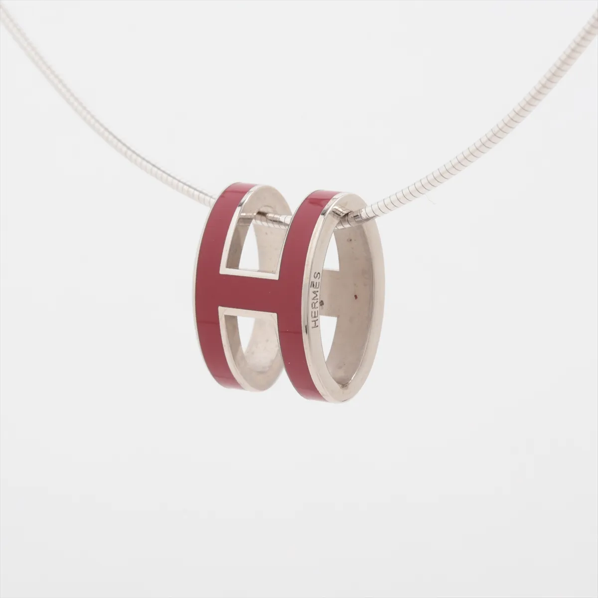 Pop H Necklace, Metal, Silver x Bordeaux,