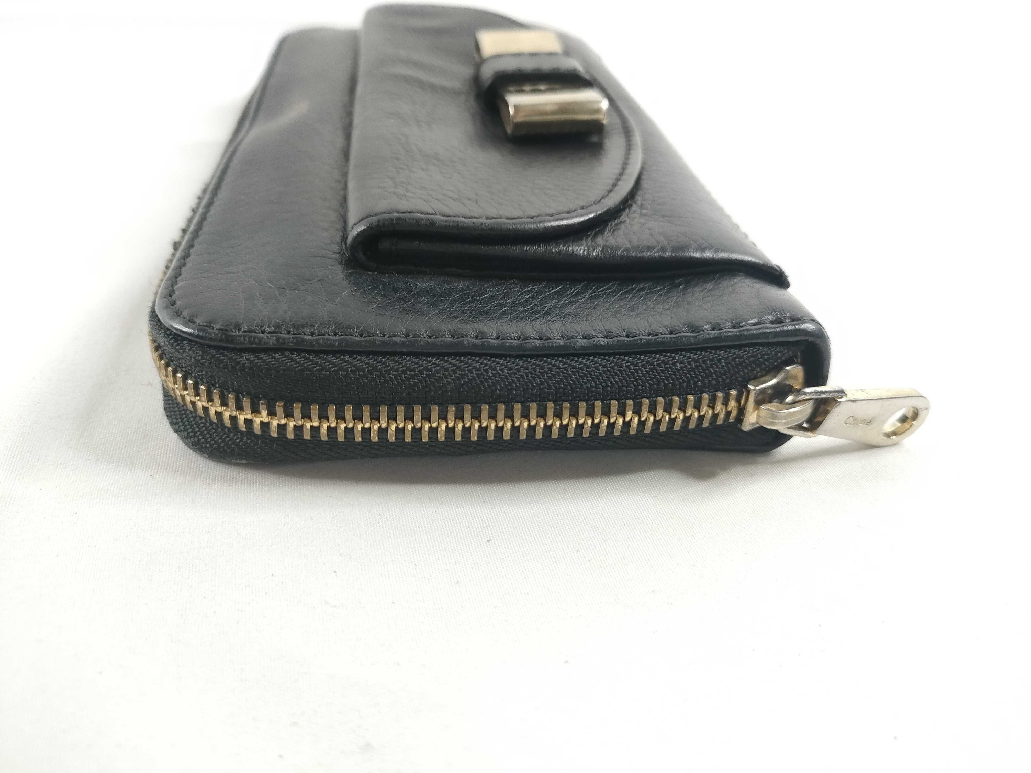 leather round zipper long wallet, black wallet — view 5