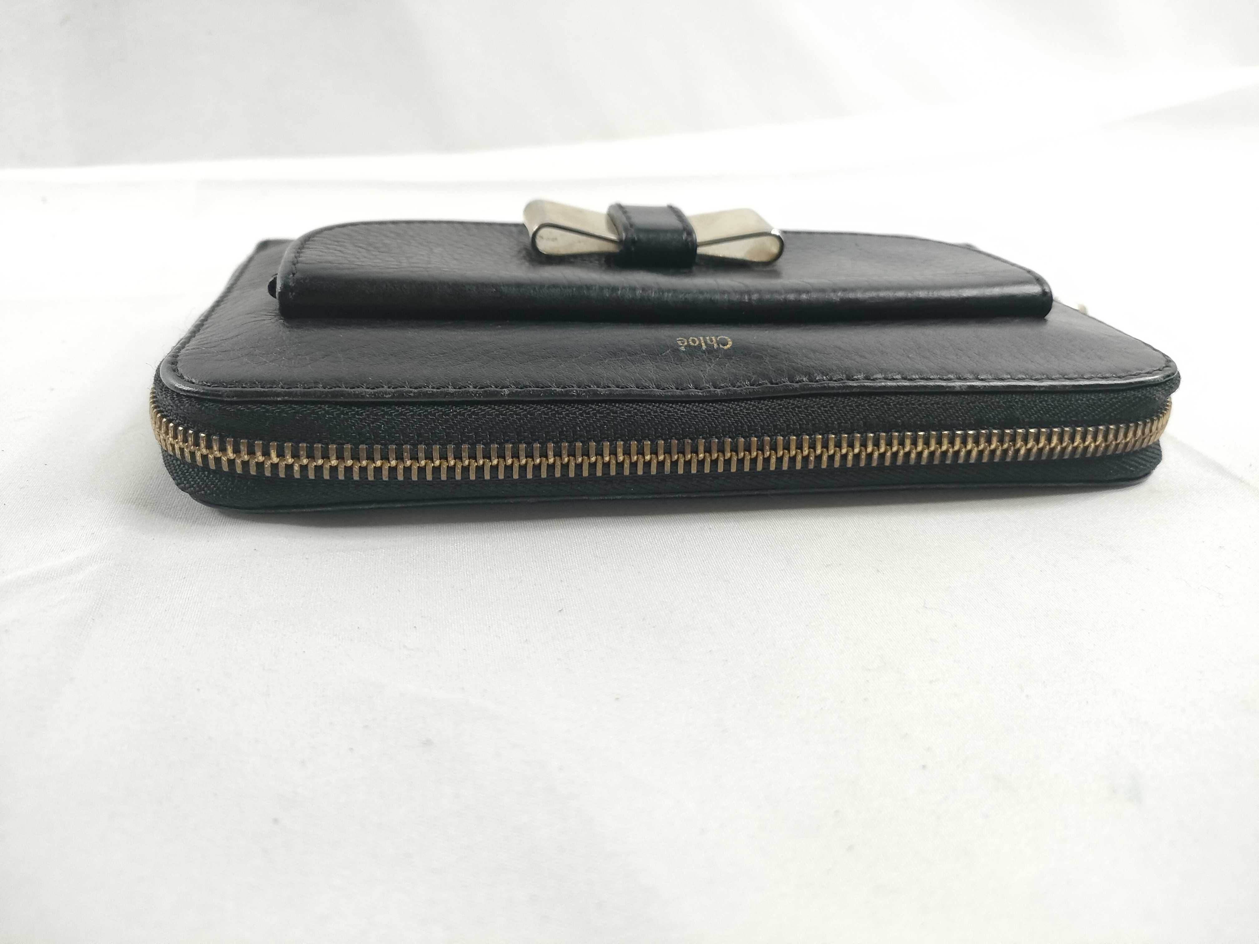 leather round zipper long wallet, black wallet — view 6
