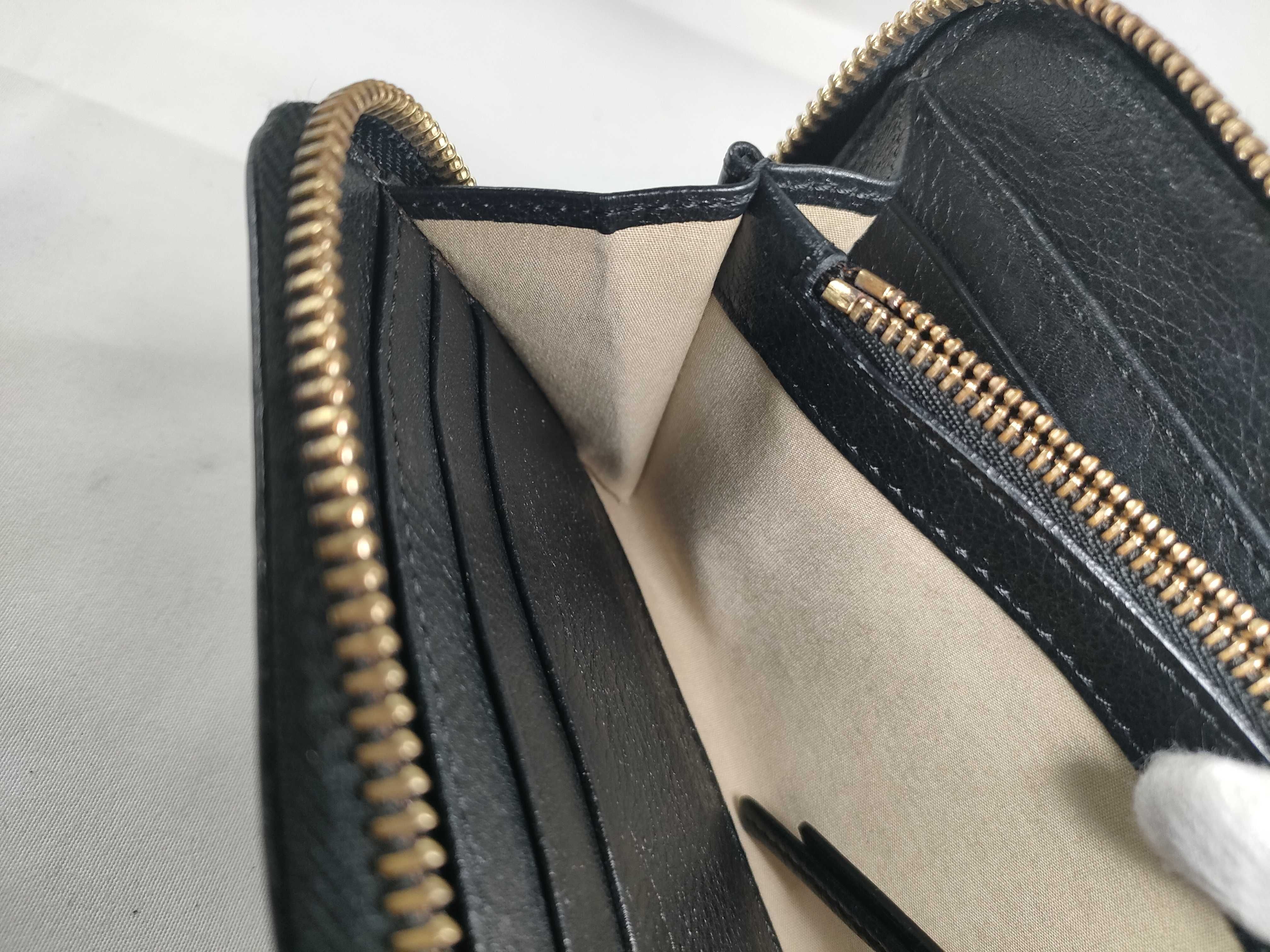 leather round zipper long wallet, black wallet — view 9
