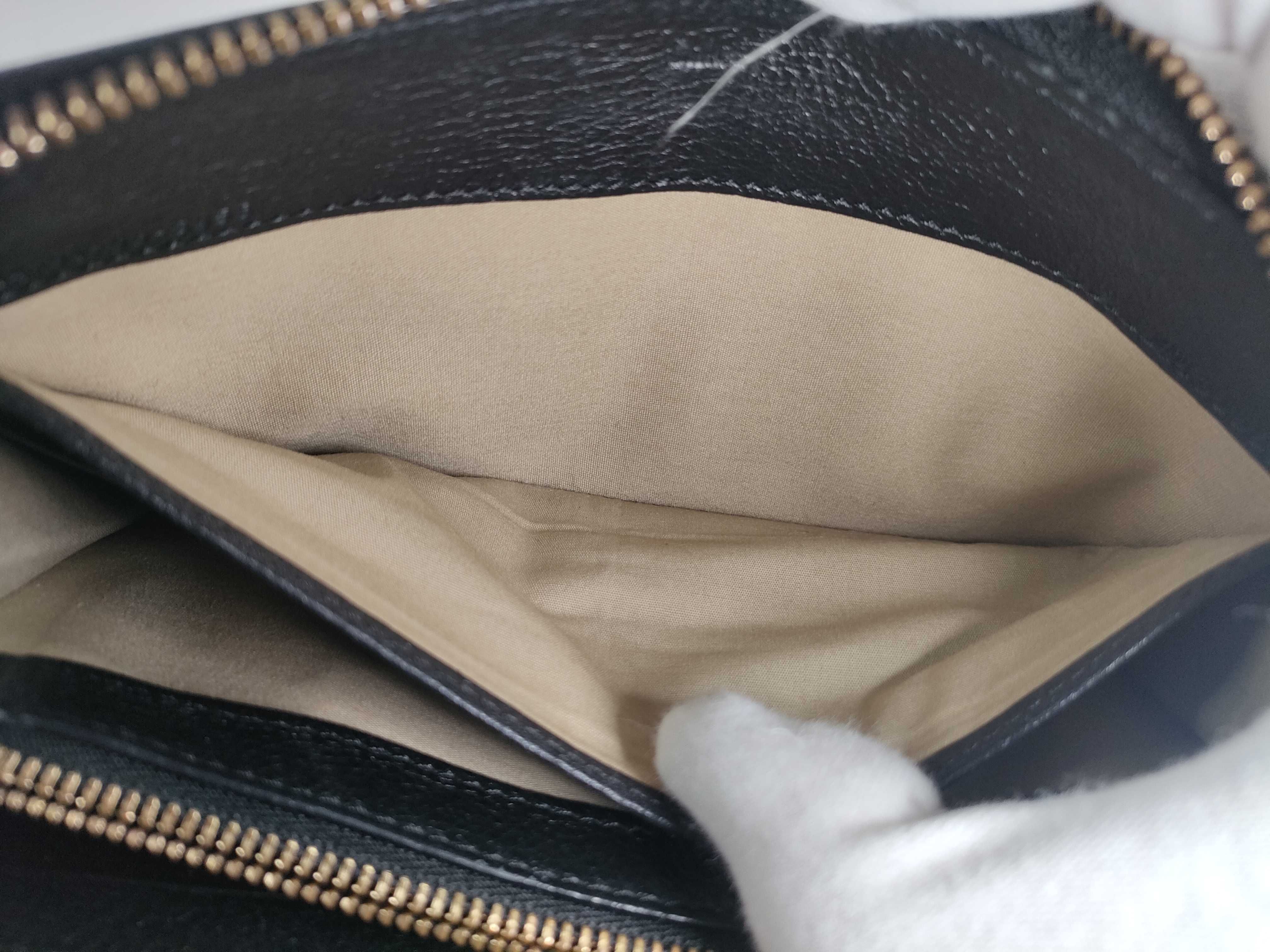 leather round zipper long wallet, black wallet — view 10