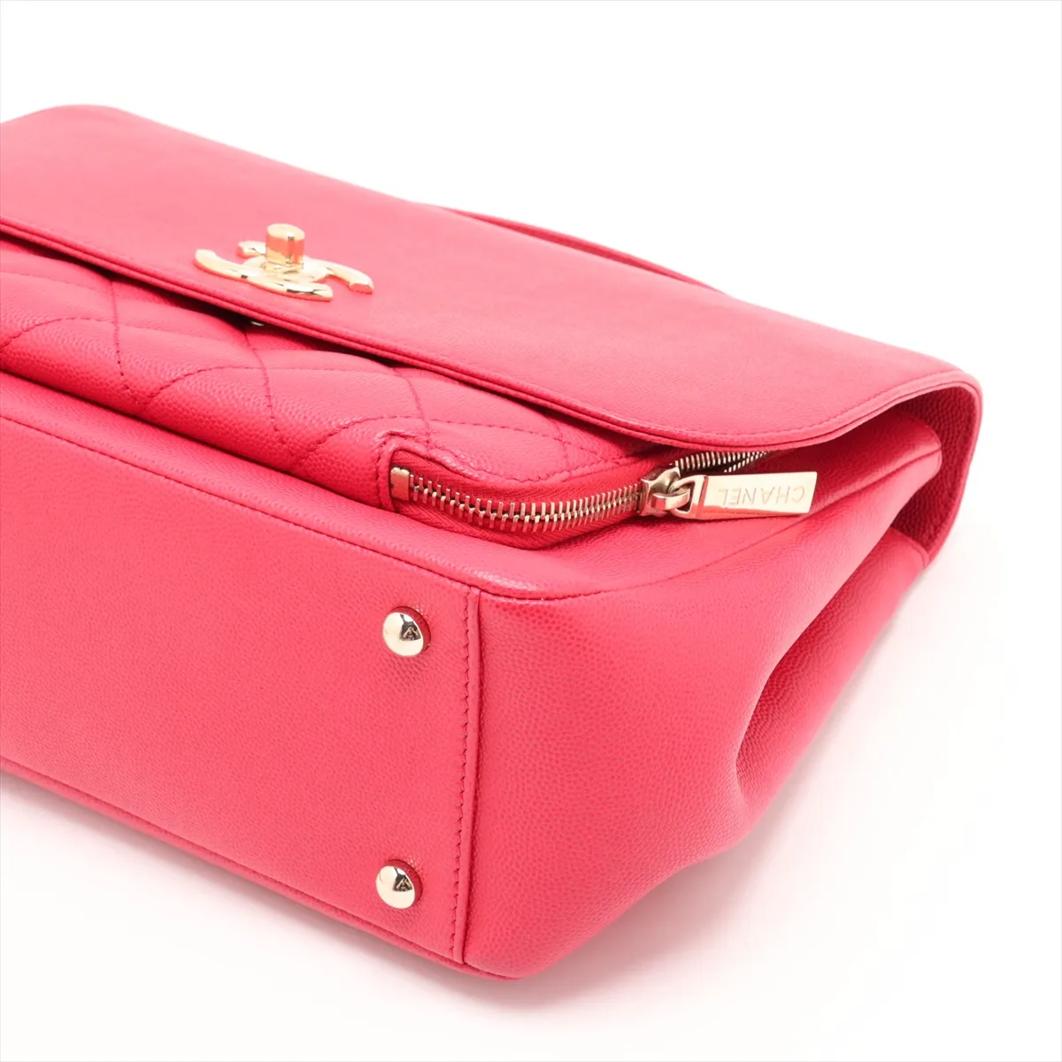 Business Affinity Caviar Skin 2-Way Handbag, Pink with Gold Hardware, 24496732, Serial Number 24 — view 3