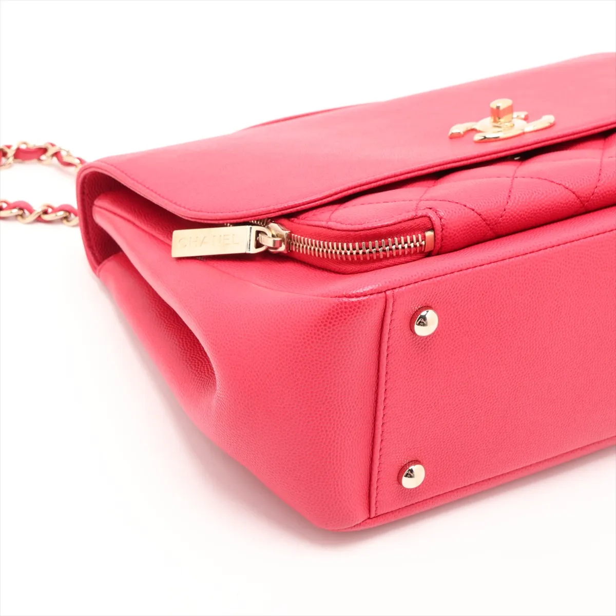 Business Affinity Caviar Skin 2-Way Handbag, Pink with Gold Hardware, 24496732, Serial Number 24 — view 4