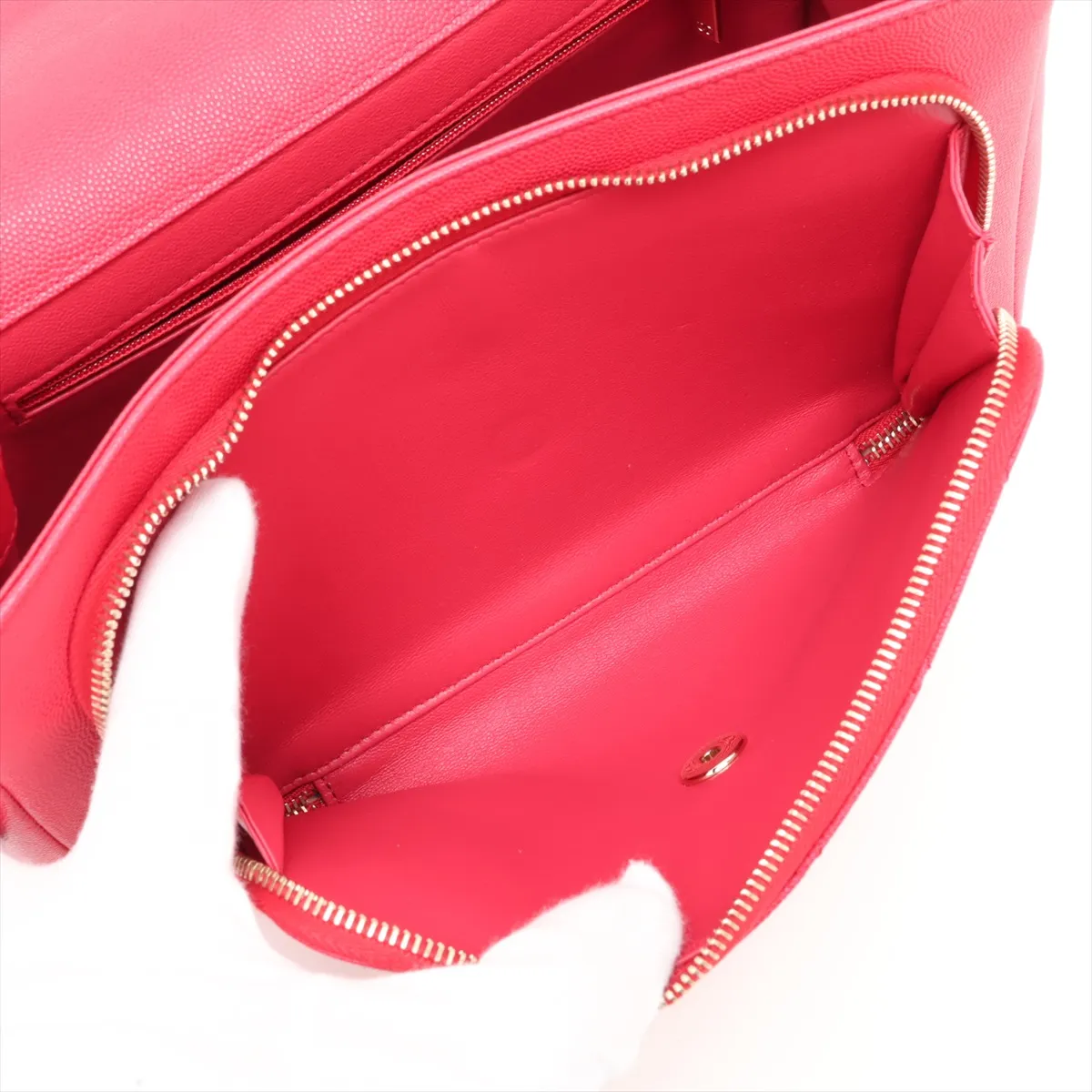 Business Affinity Caviar Skin 2-Way Handbag, Pink with Gold Hardware, 24496732, Serial Number 24 — view 6