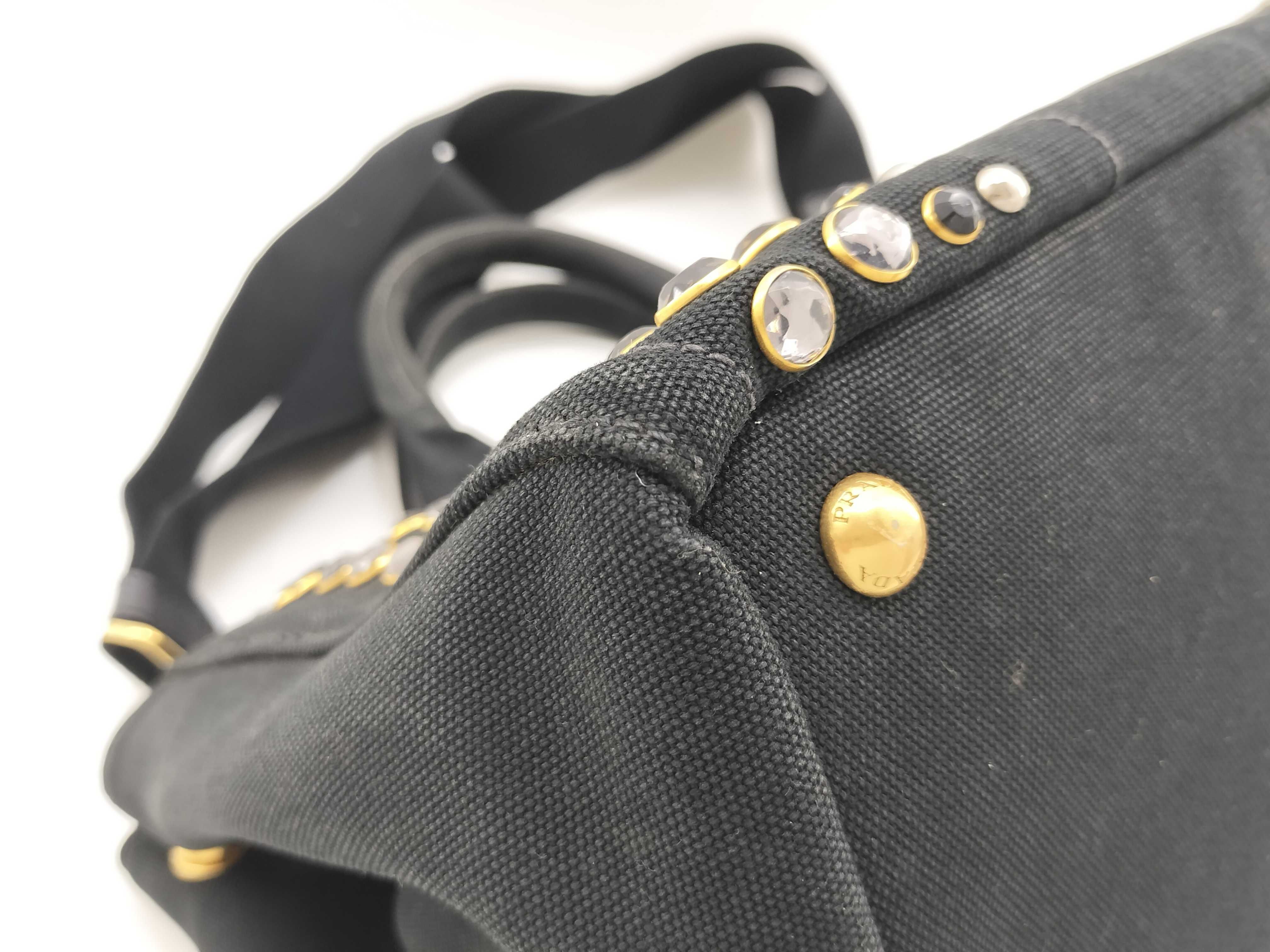 Canapa M Bijou Studded Tote Bag 2-Way Bag Black Tote Bag — view 5