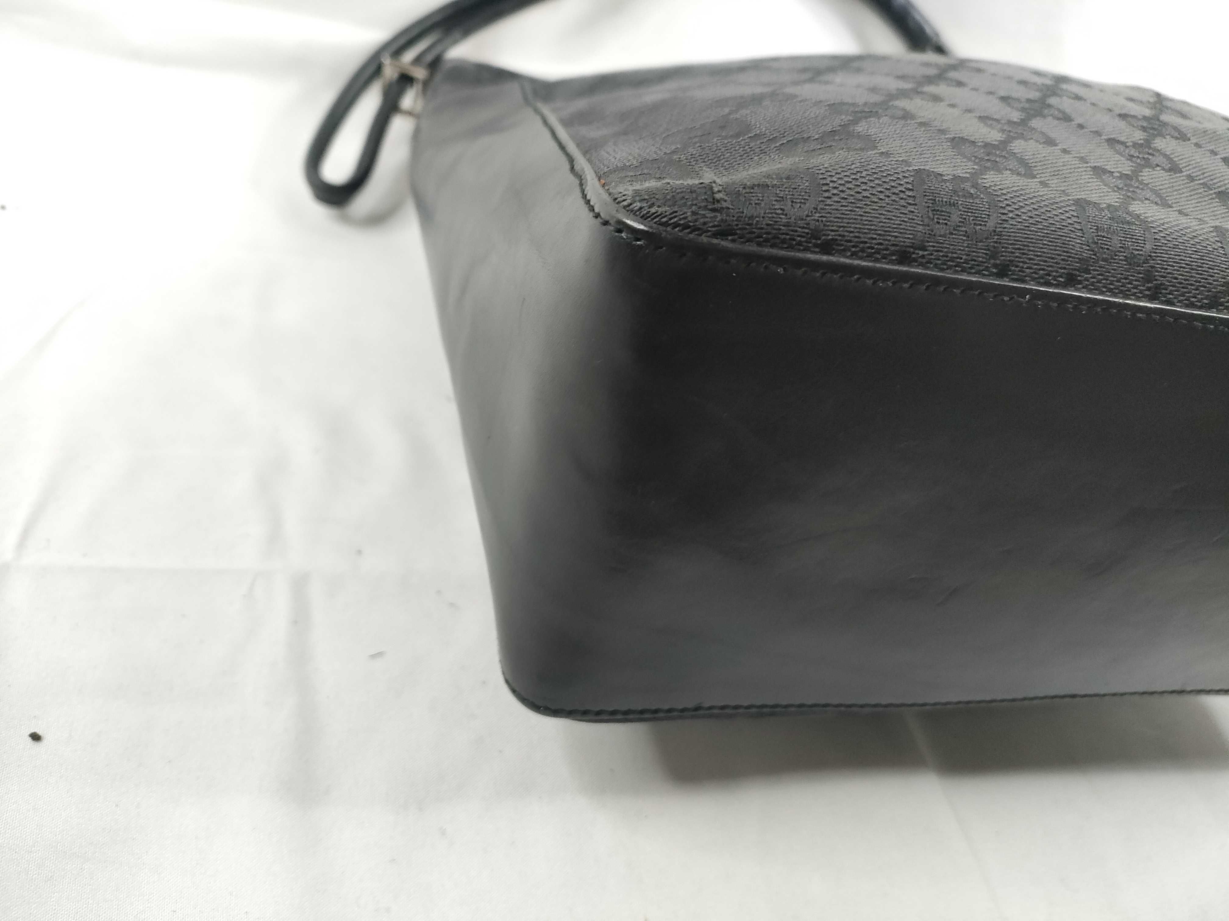 Shoulder Bag, Gucci One-Shoulder Bag, Half Moon GG Canvas Leather Black Shoulder Bag — view 3