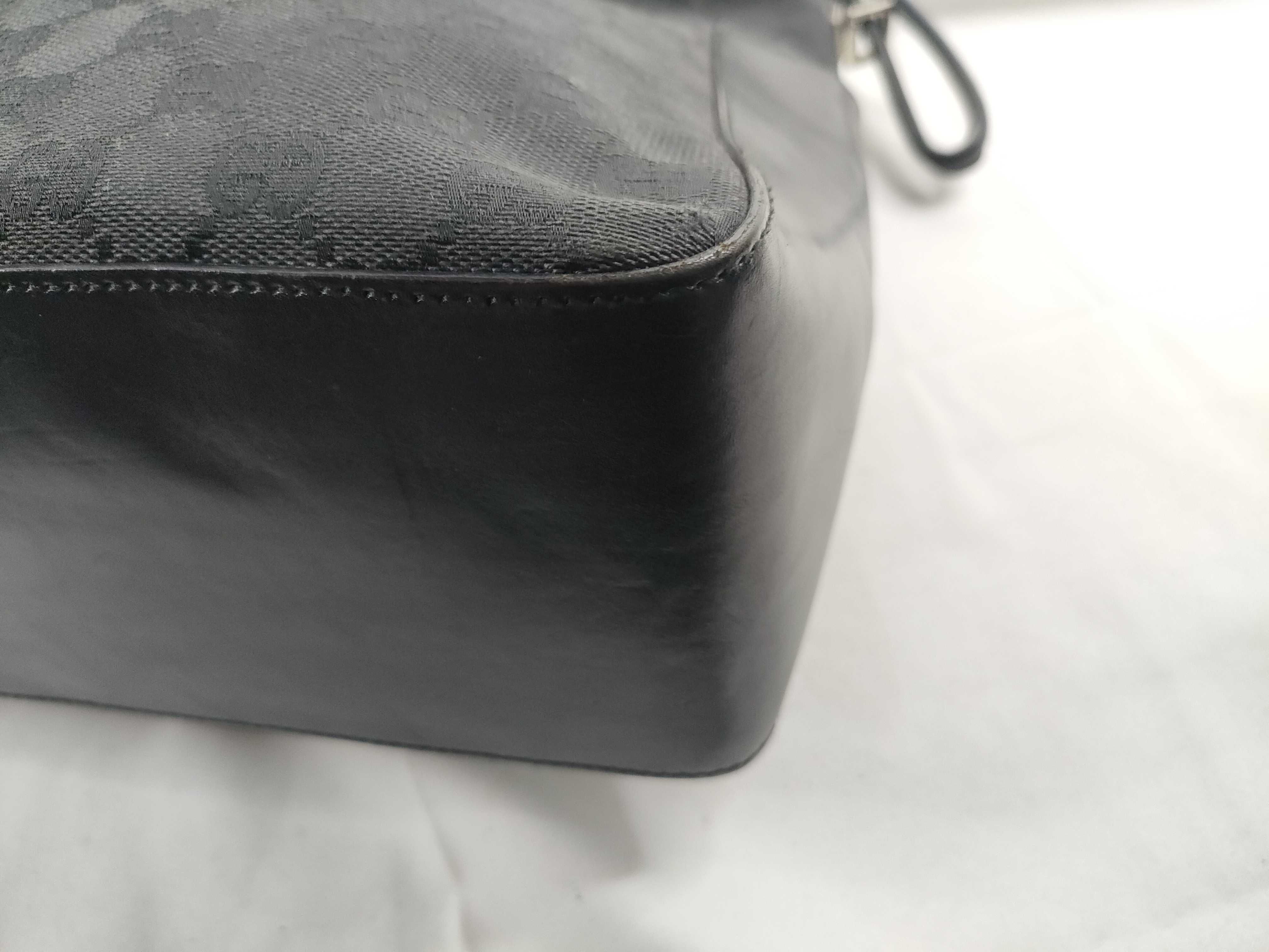 Shoulder Bag, Gucci One-Shoulder Bag, Half Moon GG Canvas Leather Black Shoulder Bag — view 5