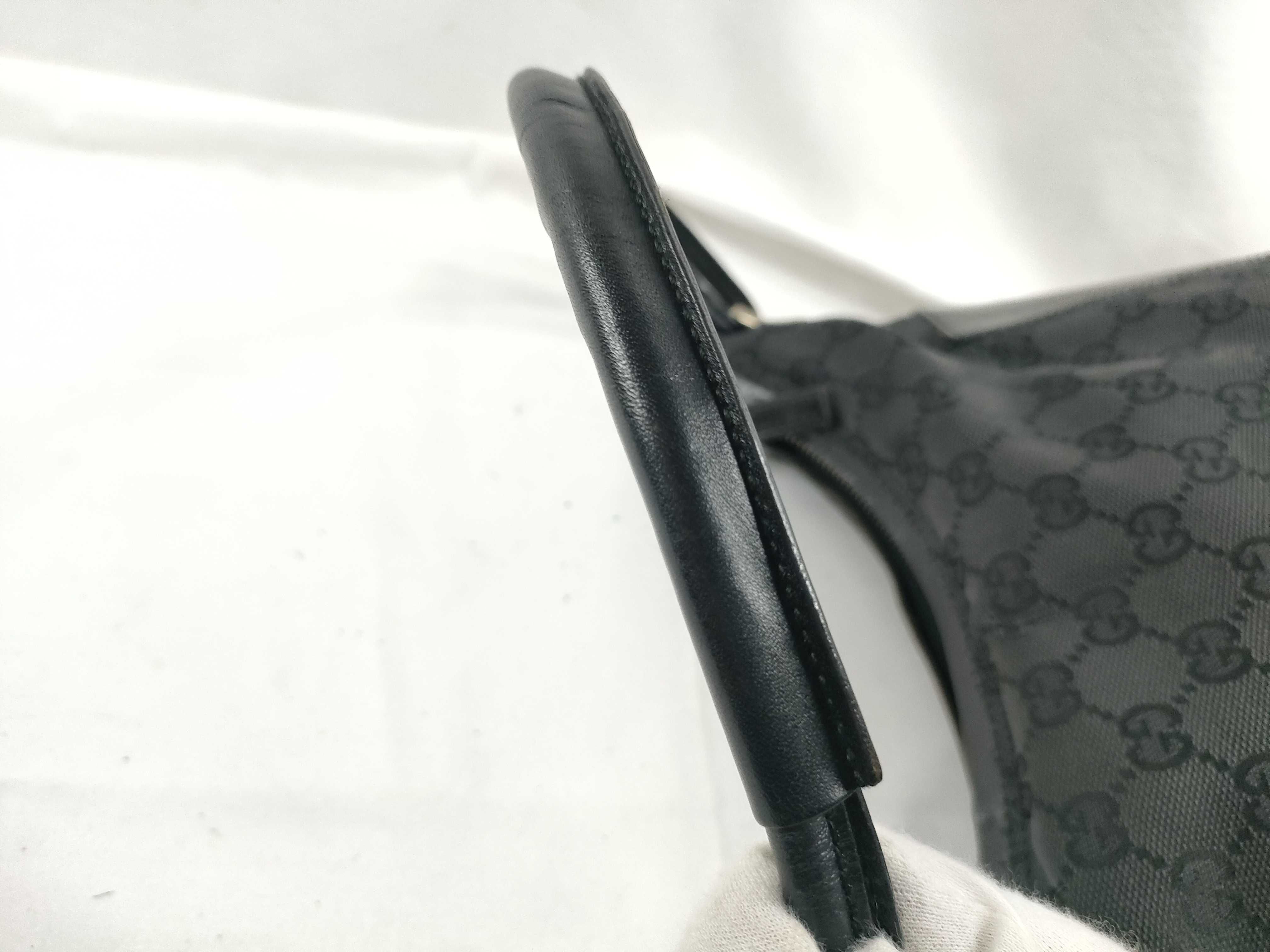 Shoulder Bag, Gucci One-Shoulder Bag, Half Moon GG Canvas Leather Black Shoulder Bag — view 7