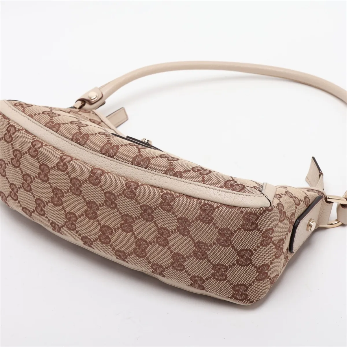 GG Canvas Abbey Canvas x Leather Shoulder Bag, Beige, 130939 — view 3