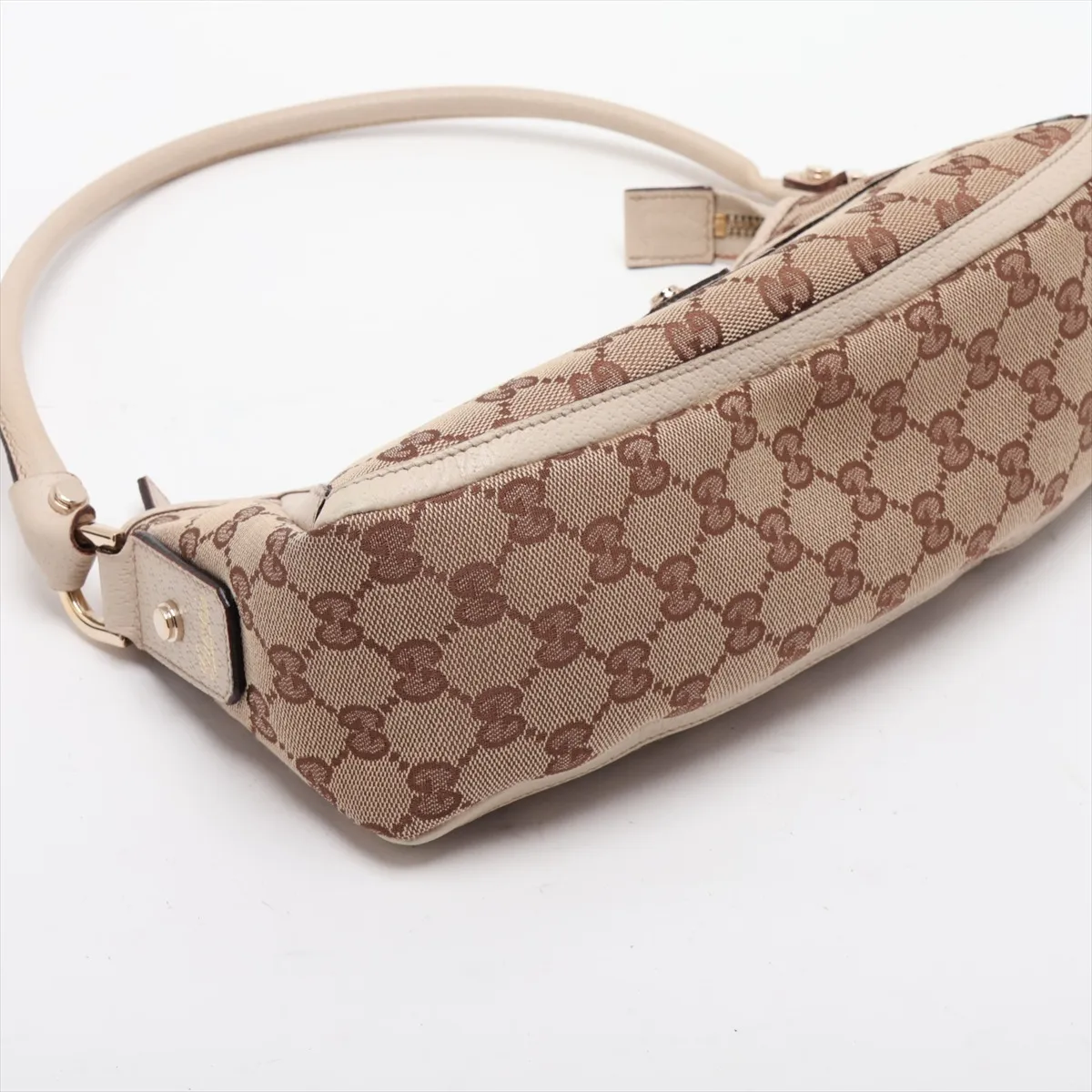 GG Canvas Abbey Canvas x Leather Shoulder Bag, Beige, 130939 — view 4